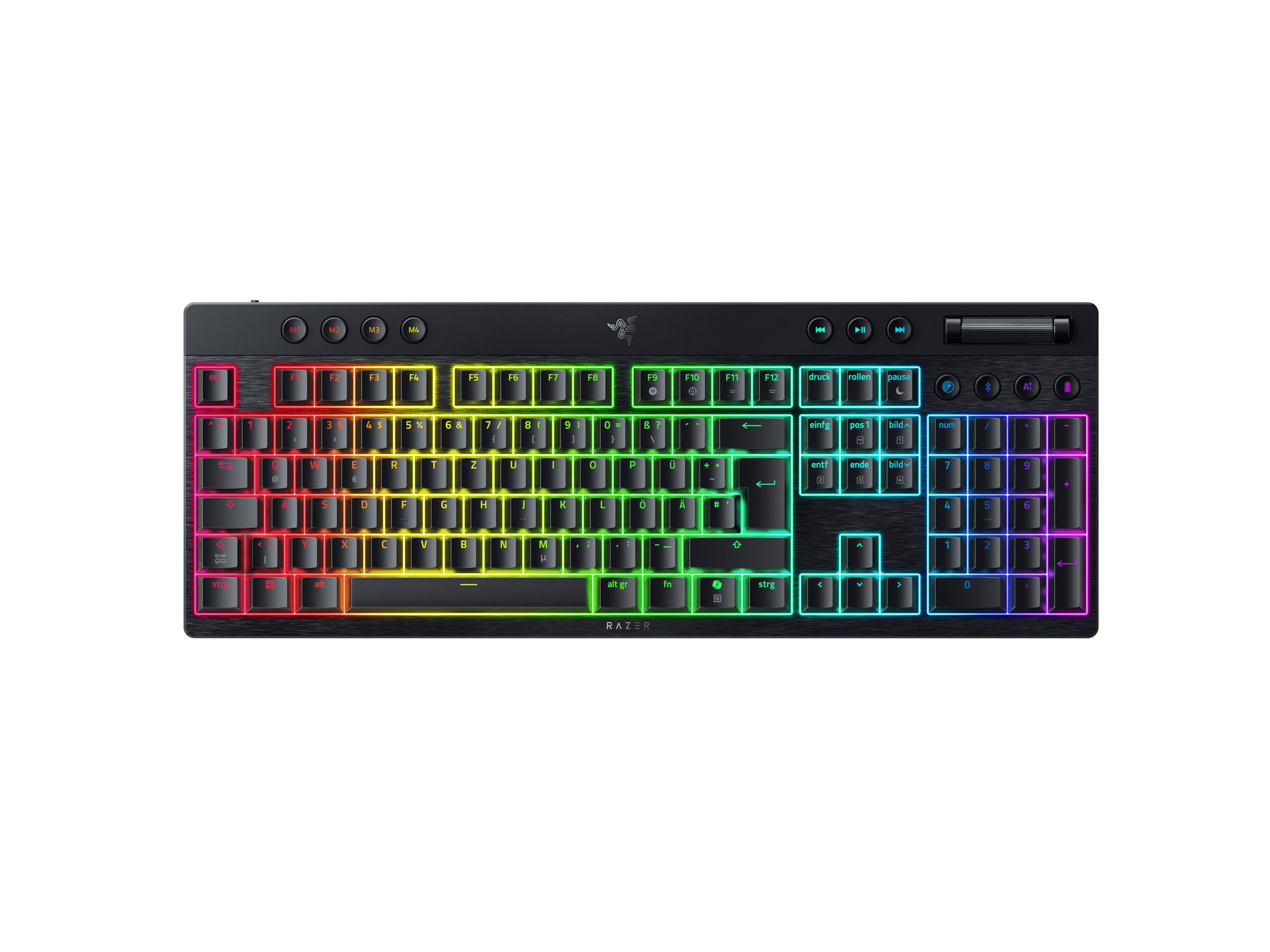 RAZER BlackWidow V4 Low-profile HyperSpeed (Orange Switch), Schwarz (FUNK, Bluetooth, USB-C, Taktil, DE-Layout) - Bild 1