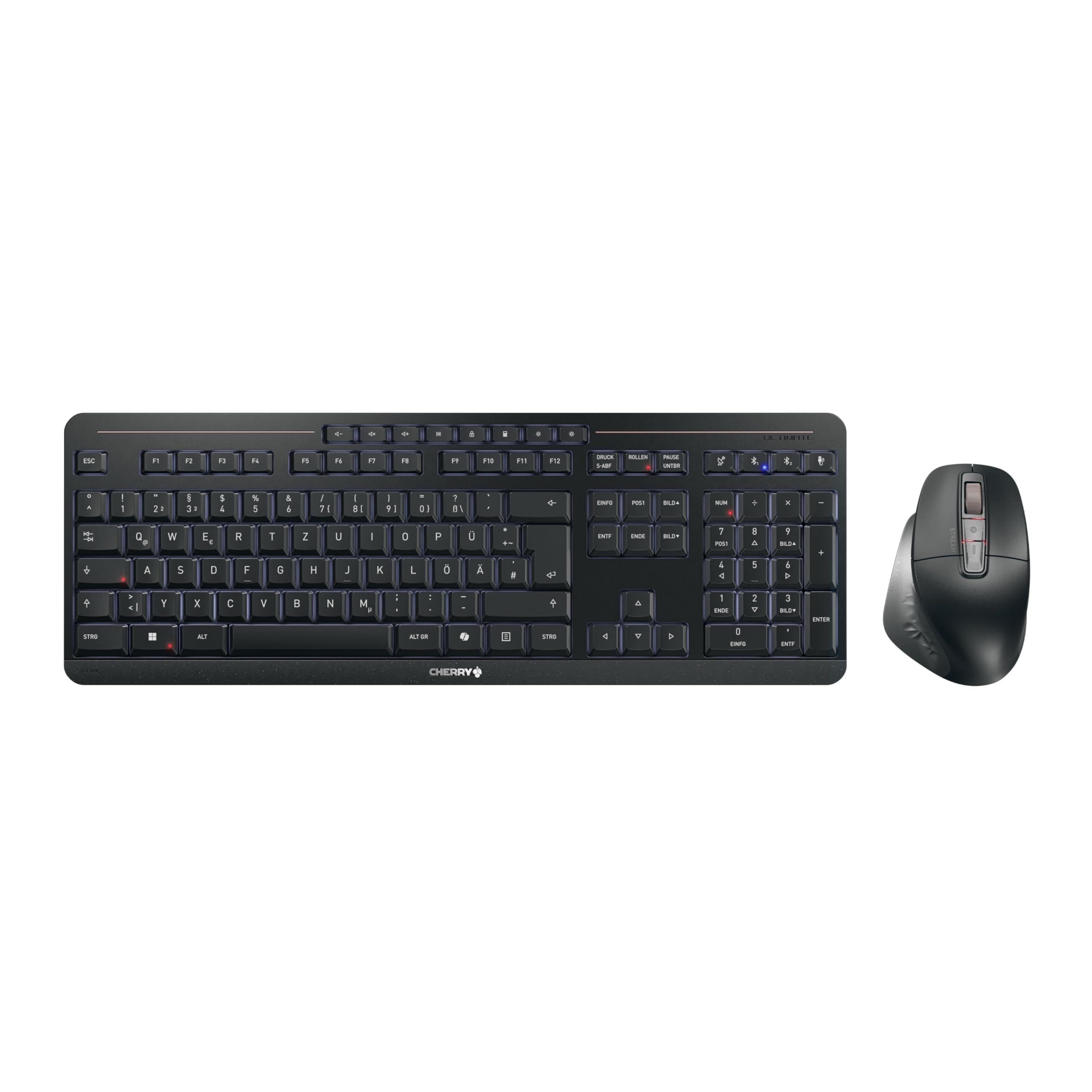 CHERRY Stream Desktop Ultimate Maus-Tastatur-Set, Schwarz (DE-Layout, Bluetooth, Funk, USB-C) - Bild 1