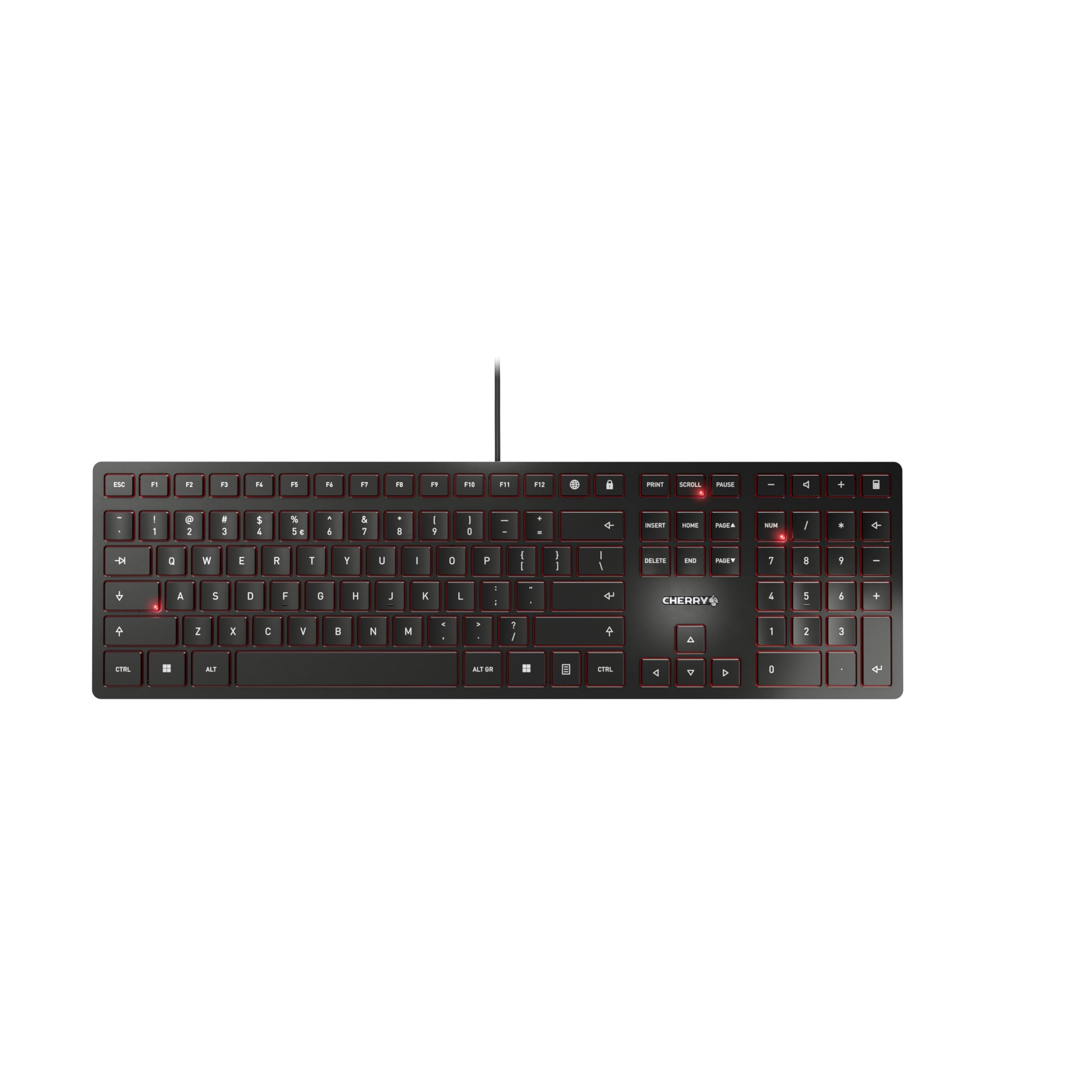 CHERRY KC 6000 SLIM Corded EU schwarz Tastatur (JK-1600EU-2, kabelgebunden, USB-A, Scherenmechanik) - Bild 1