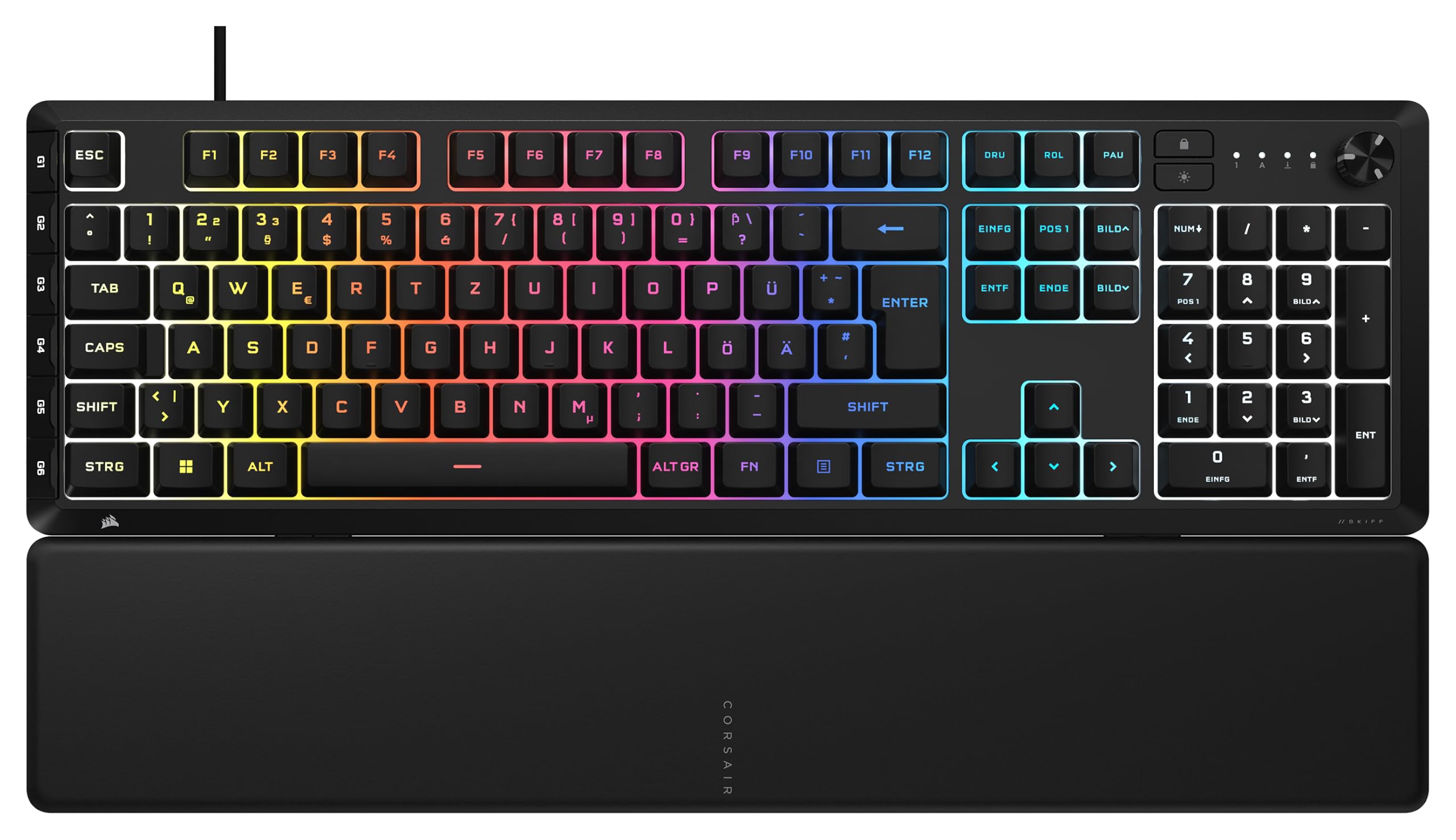Corsair SKIFF 100 PLUS Gaming-Tastatur (CH-9226I65-DE, Gaming, kabelgebunden, kompatibel mit PC, Xbox One, Series X|S, PlayStation 4, 5, Windows 10, 11 &middot; macOS 10.15) - Bild 1