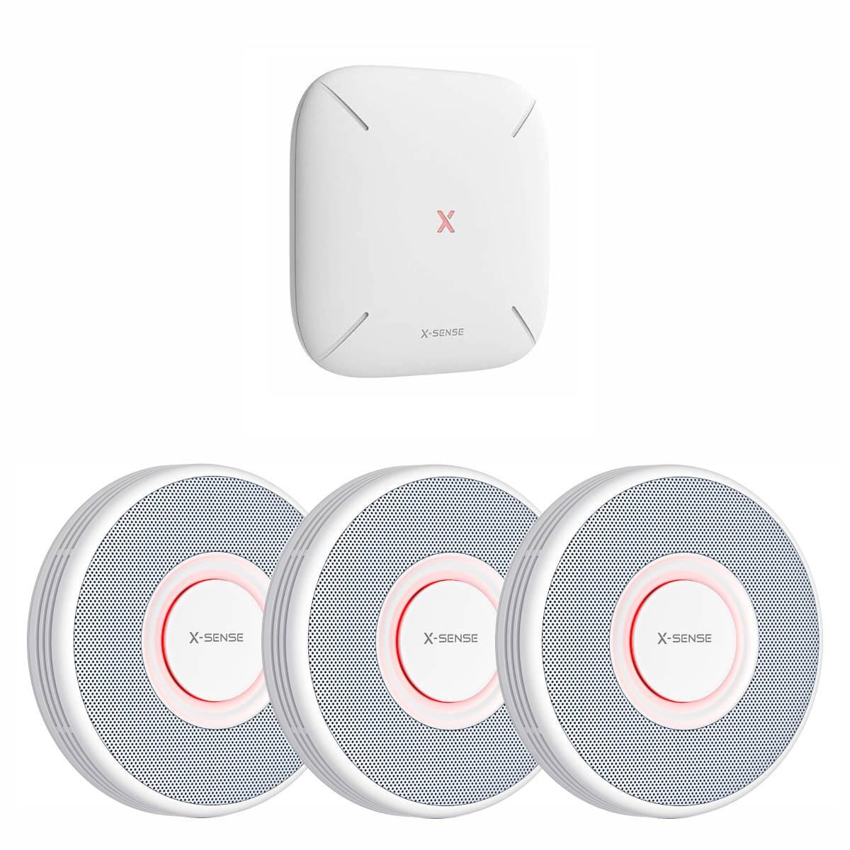 X-Sense XS0B-MR31 3x 1 RF-Rauchmelder-Set mit Basisstation (WLAN. steuerbar &uuml;ber App) - Bild 1