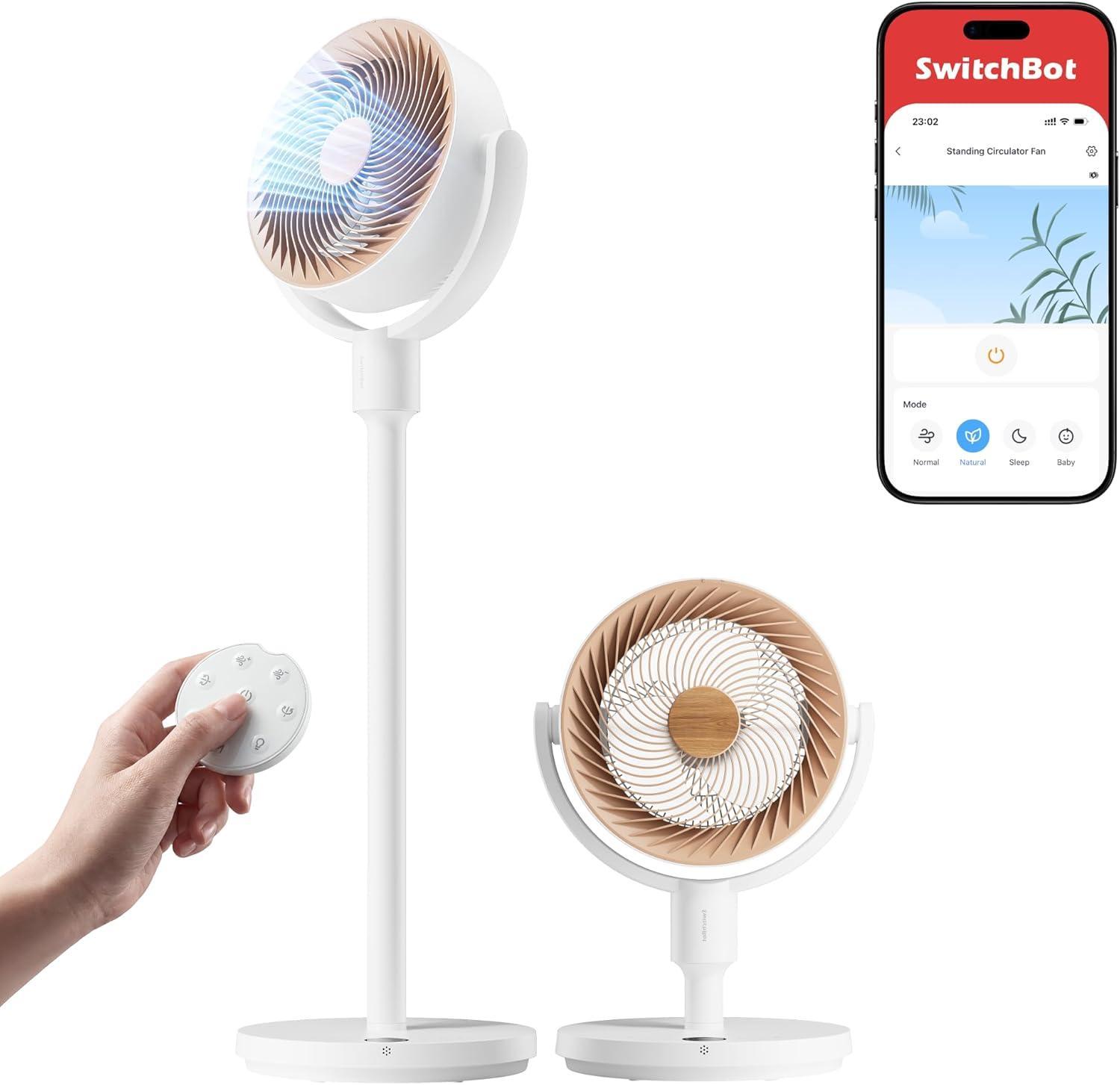 SwitchBot SwitchBot Standventilator mit Luftzirkulation mit RGB-Beleuchtung (Extrem leiser Betrieb mit nur 22 dB, steuerbar &uuml;ber App) - Bild 1