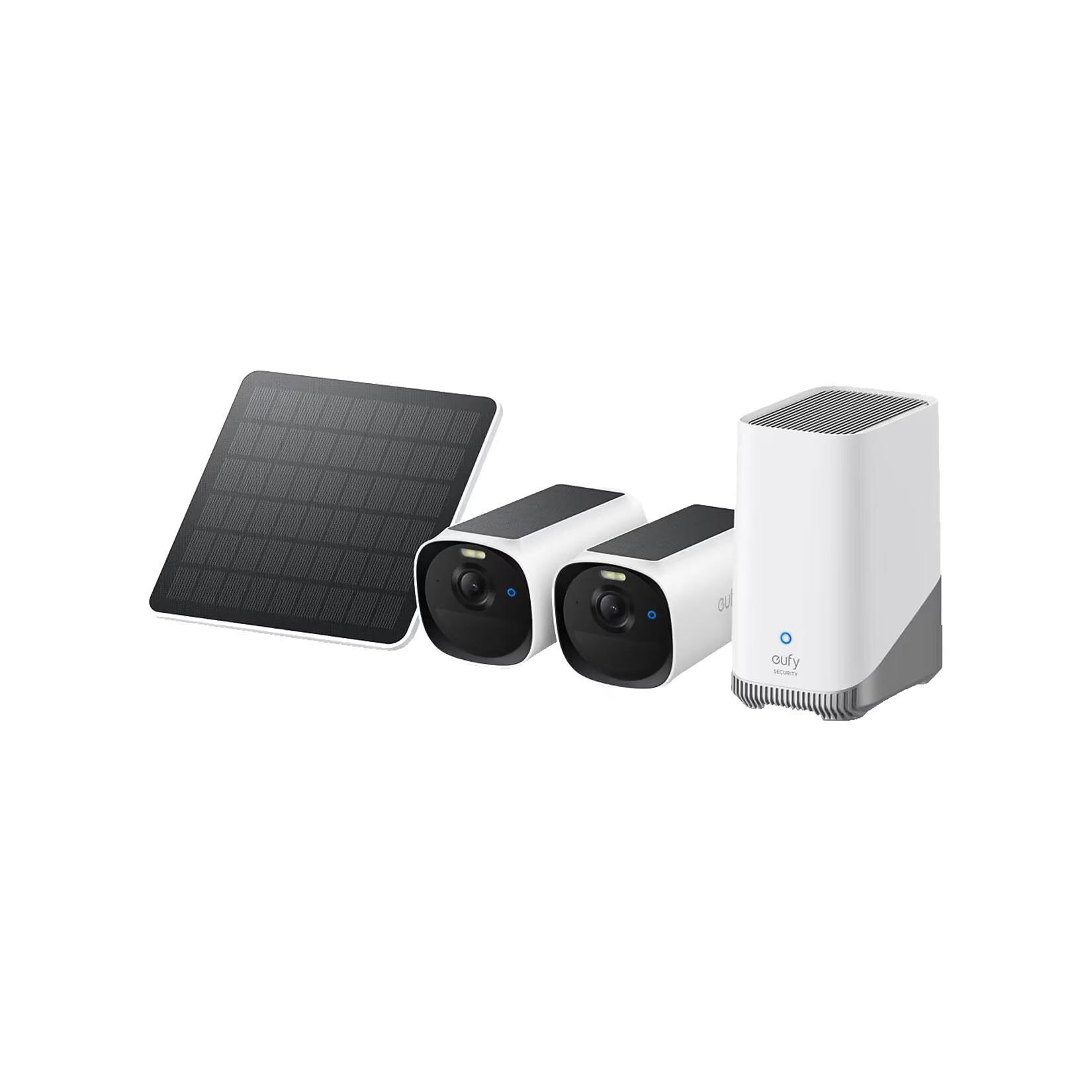 eufy Cam E40 2-Cam Kit + HomeBase S380 (Überwachungskamera, für den Außenbereich, WLAN, Alexa, Google Assistent, steuerbar über App)