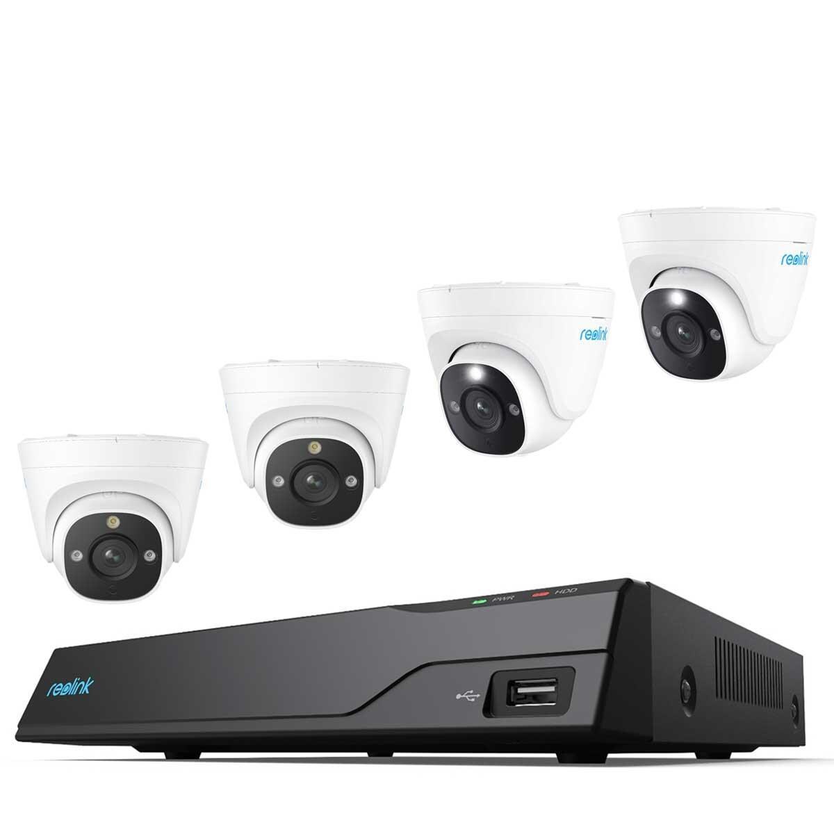 Reolink NVS8-8MD4 Intelligentes 4K UHD Sicherheitssystem für umfassende Überwachung (8-Kanal-NVR, Stromversorgung über Ethernet, Personen-, Fahrzeug- &; Tiererkennung, inkl. 2 TB Festplatte, Weiß, Schwarz)