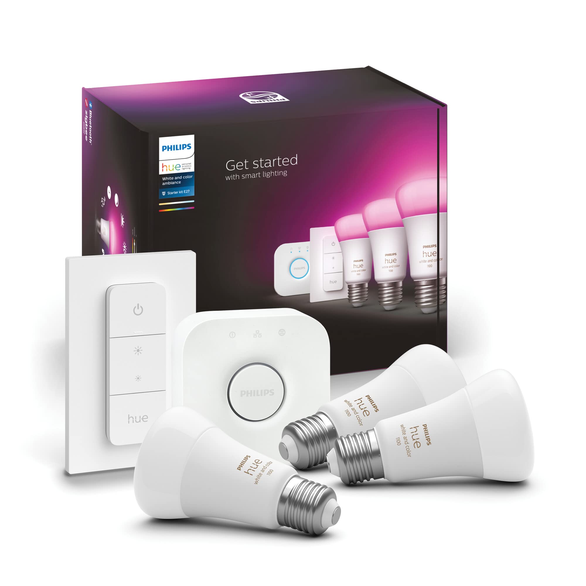Philips Hue LED-Lampe "White &; Color Ambience", E27, 3er Set, inkl. DimmerSwitch (00212607) - Bild 1