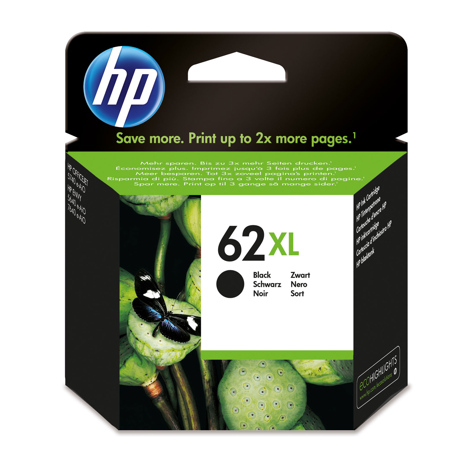 HP 62XL schwarz Druckerpatrone - Bild 1