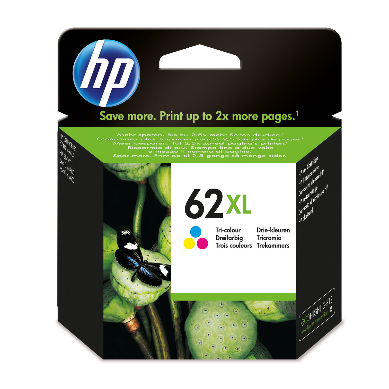 HP 62XL cyan/magenta/gelb Druckerpatrone - Bild 1