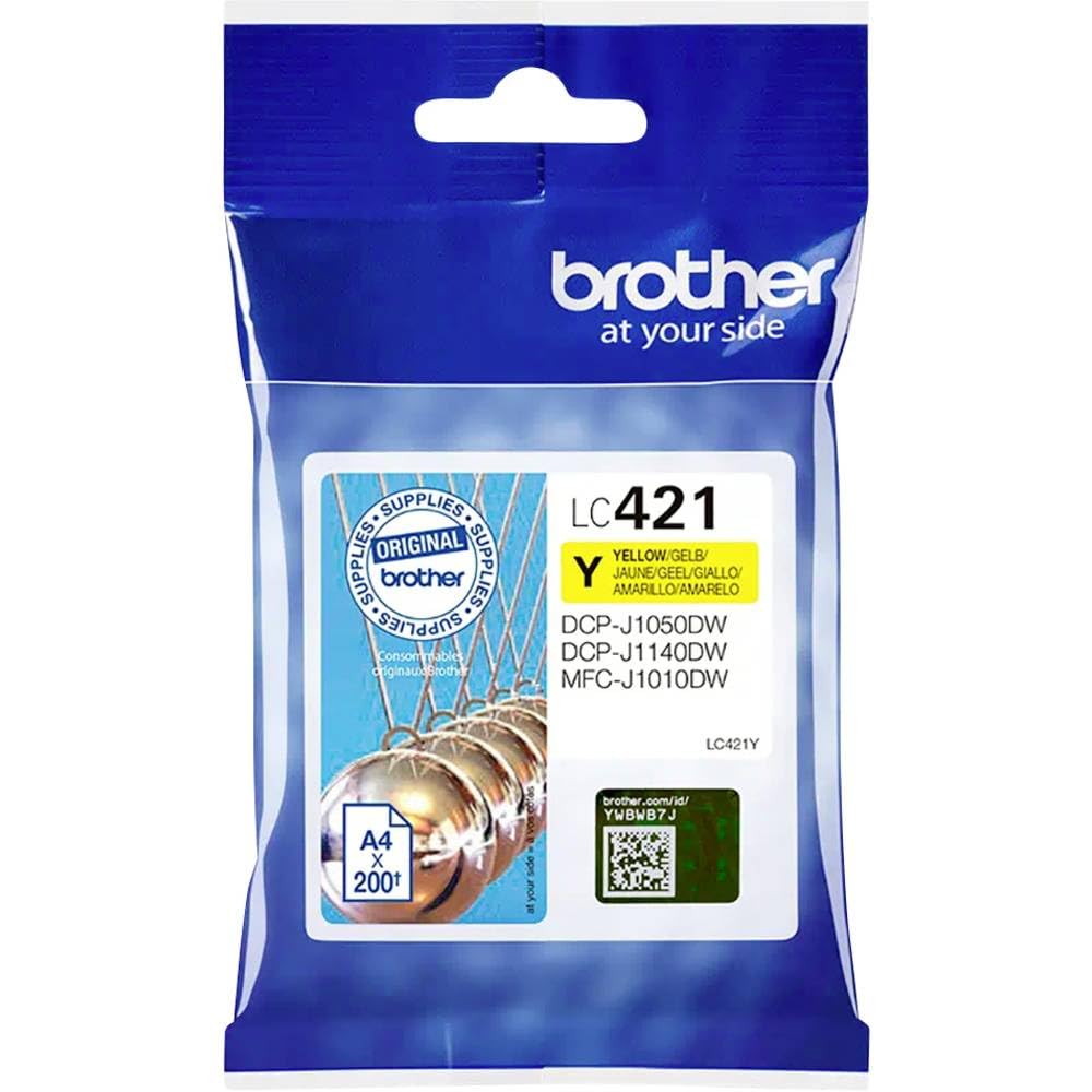 BROTHER LC421Y gelb Druckerpatrone (200 Seiten in &Uuml;bereinstimmung mit ISO/IEC 24711, geeignet f&uuml;r: MFC-J1010DW, DCP-J1140DW, DCP-J1050DW) - Bild 1