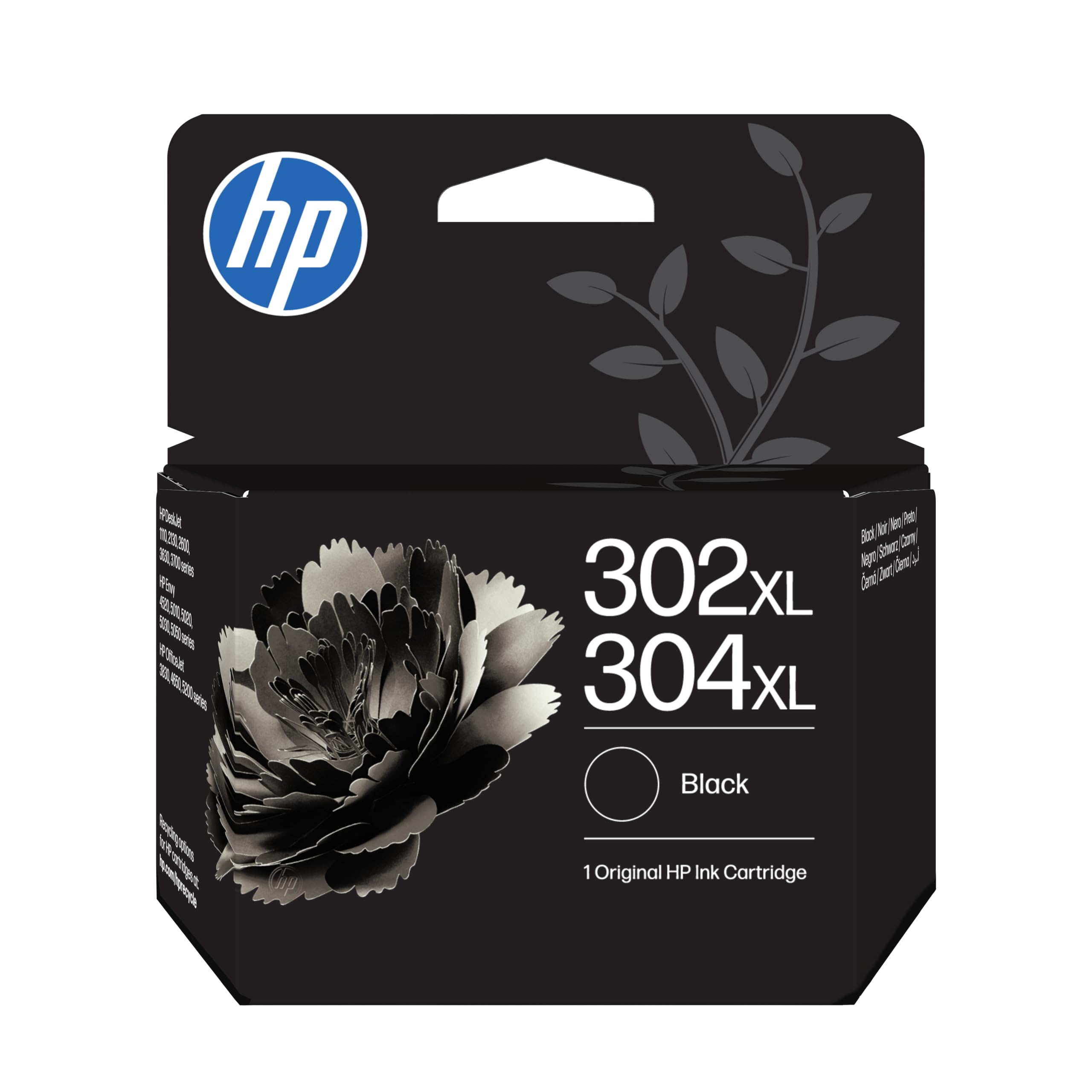 HP 302XL/304XL Schwarz Original Druckerpatrone (B7RT9AE, kompatibel mit HP DeskJet 2620, 2622, 2630, 2632, 2633, 2634, 3630, 3633, 3639, 3720, 3750, 3760, 3762, 3764; HP Envy 4520, 4521, 4524, 4526, 4527, 4528, 5020, 5030, 5032; HP OfficeJet 3831, 3833, 38 - Bild 1