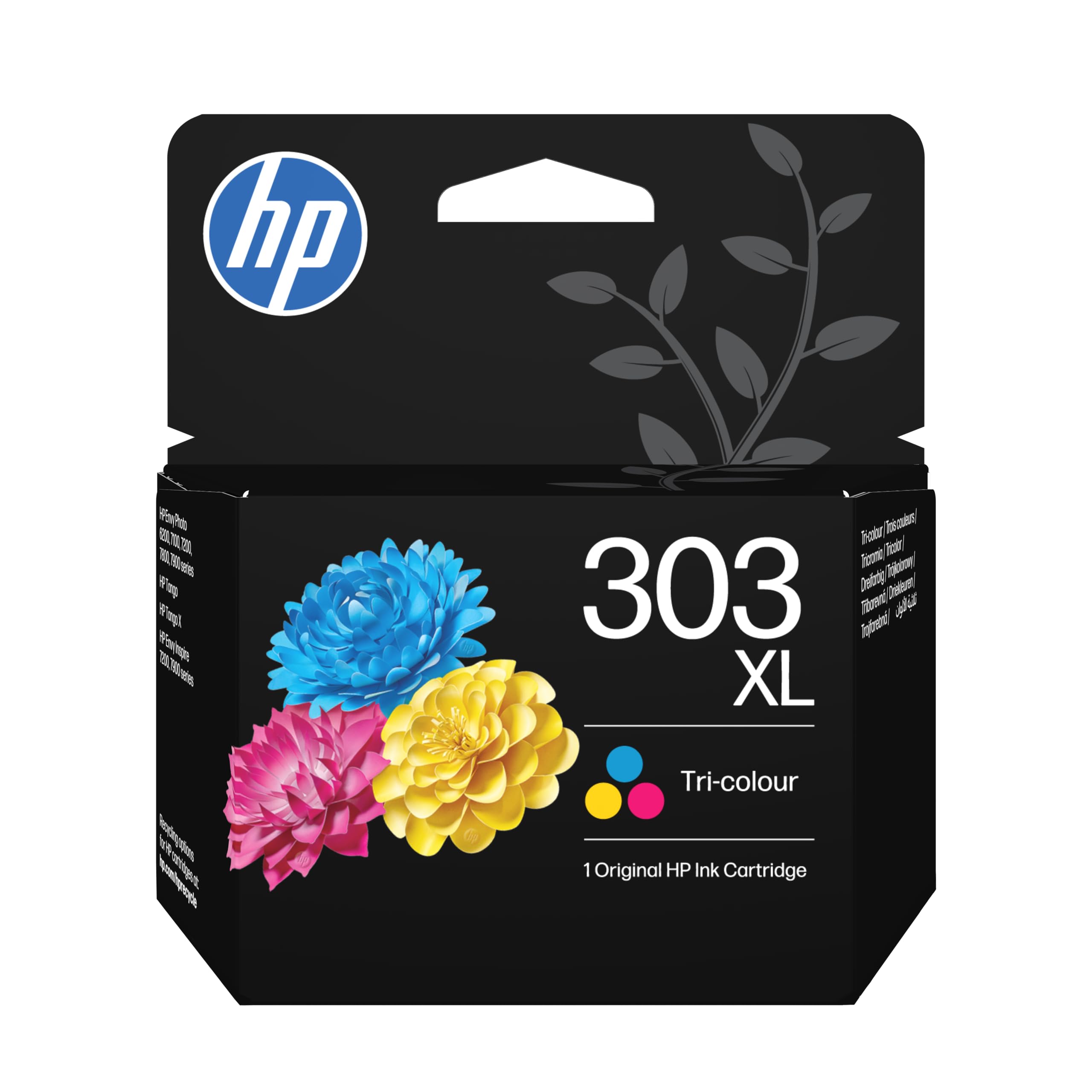 HP 303XL Cyan/Magenta/Gelb Original Druckerpatrone mit hoher Reichweite (T6N03AE, kompatibel mit HP ENVY 6200 All-in-One Fotodruckerserie, HP ENVY 7100 All-in-One Fotodruckerserie, HP ENVY 7800 All-in-One Fotodruckerserie, HP Tango 100, HP Tango X 110) - Bild 1