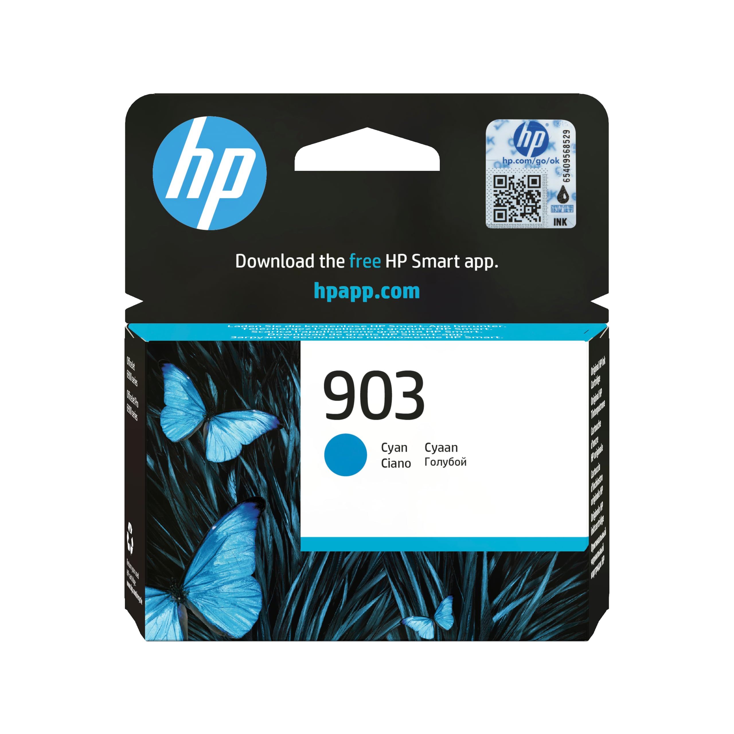 HP 903 Cyan Original Tintenpatrone (T6L87AE, kompatibel mit HP OfficeJet Pro 6974 All-in-One-Drucker, HP OfficeJet 6950 All-in-One Druckerserie) - Bild 1