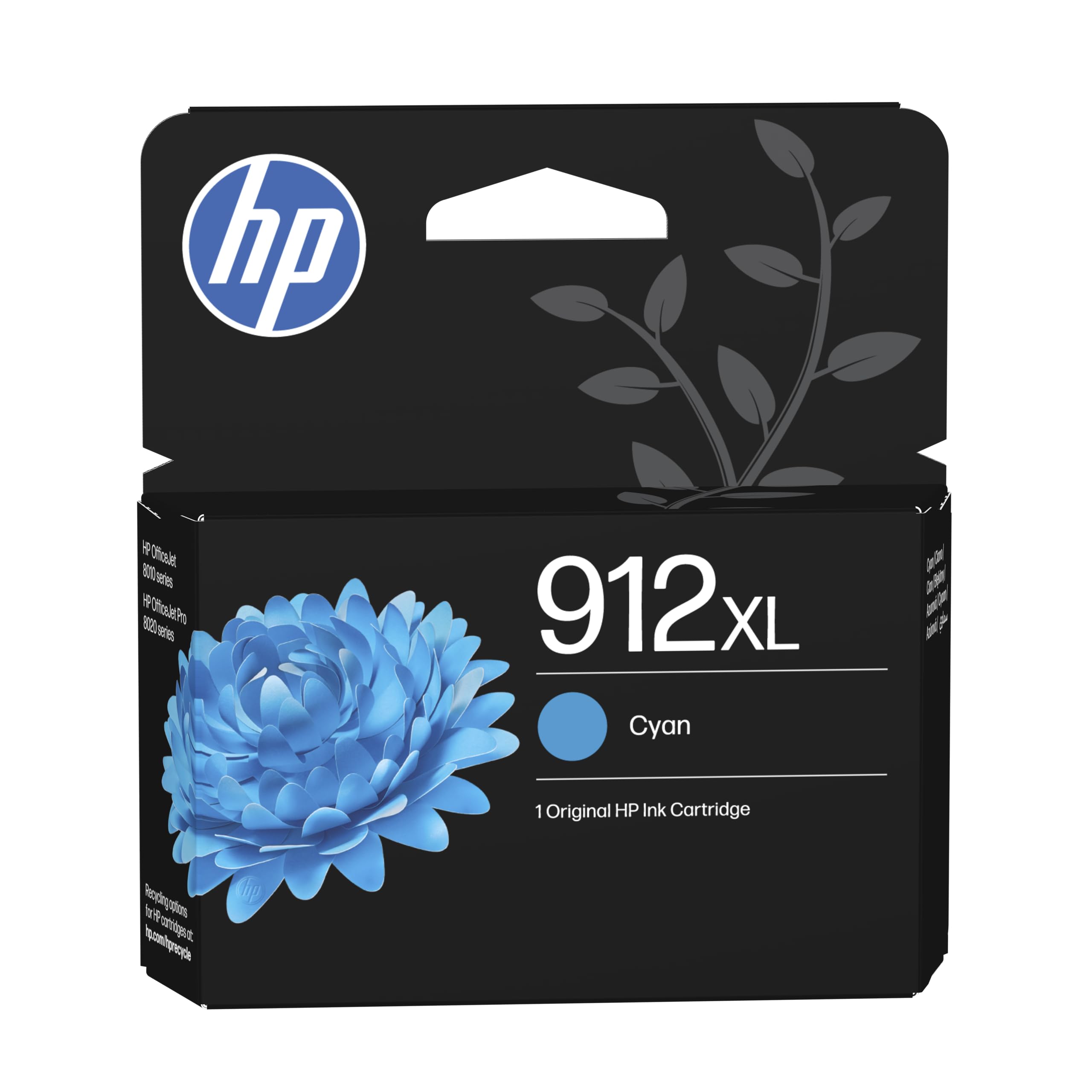 HP 912XL Cyan Original Druckerpatrone mit hoher Reichweite (3YL81AE, kompatibel mit HP OfficeJet 8010 All-in-One Druckerserie, HP OfficeJet Pro 8020 All-in-One Druckerserie) - Bild 1