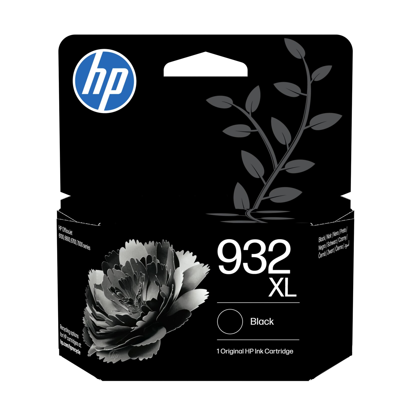 HP 932XL Schwarz Original Tintenpatrone mit hoher Reichweite (CN053AE, kompatibel mit HP Officejet 7610 e-All-in-One Großformatdrucker, HP OfficeJet 7110 Großformat-ePrinter, HP Officejet 6100 ePrinter)