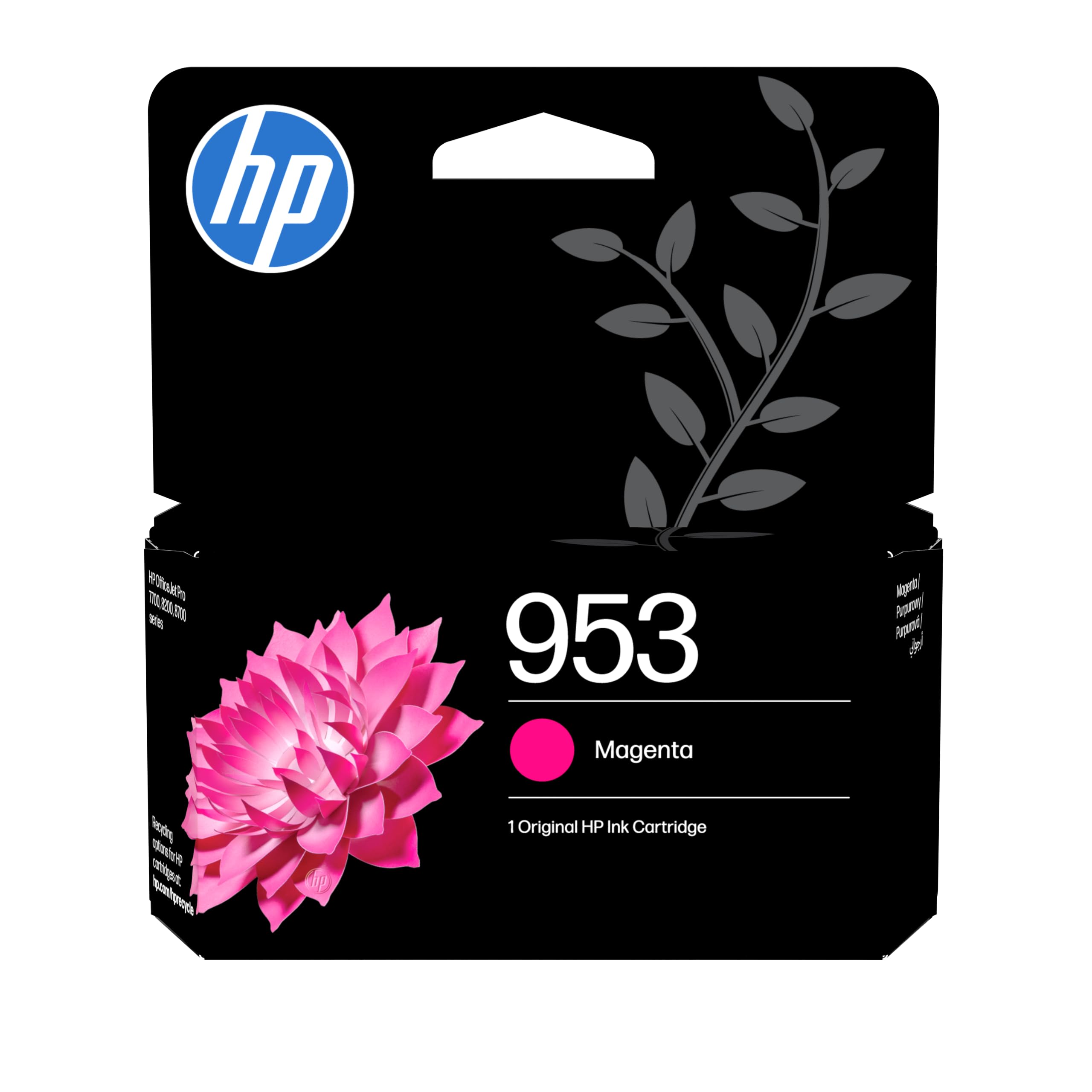 HP 953 Magenta Original Tintenpatrone (F6U13AE, kompatibel mit HP OfficeJet Pro 8730 All-in-One-Drucker, HP OfficeJet Pro 8720 All-in-One-Drucker, HP OfficeJet Pro 8210 Drucker, HP OfficeJet Pro 7740 All-in-One-Gro&szlig;formatdrucker, HP OfficeJet Pro 7730 Wide - Bild 1