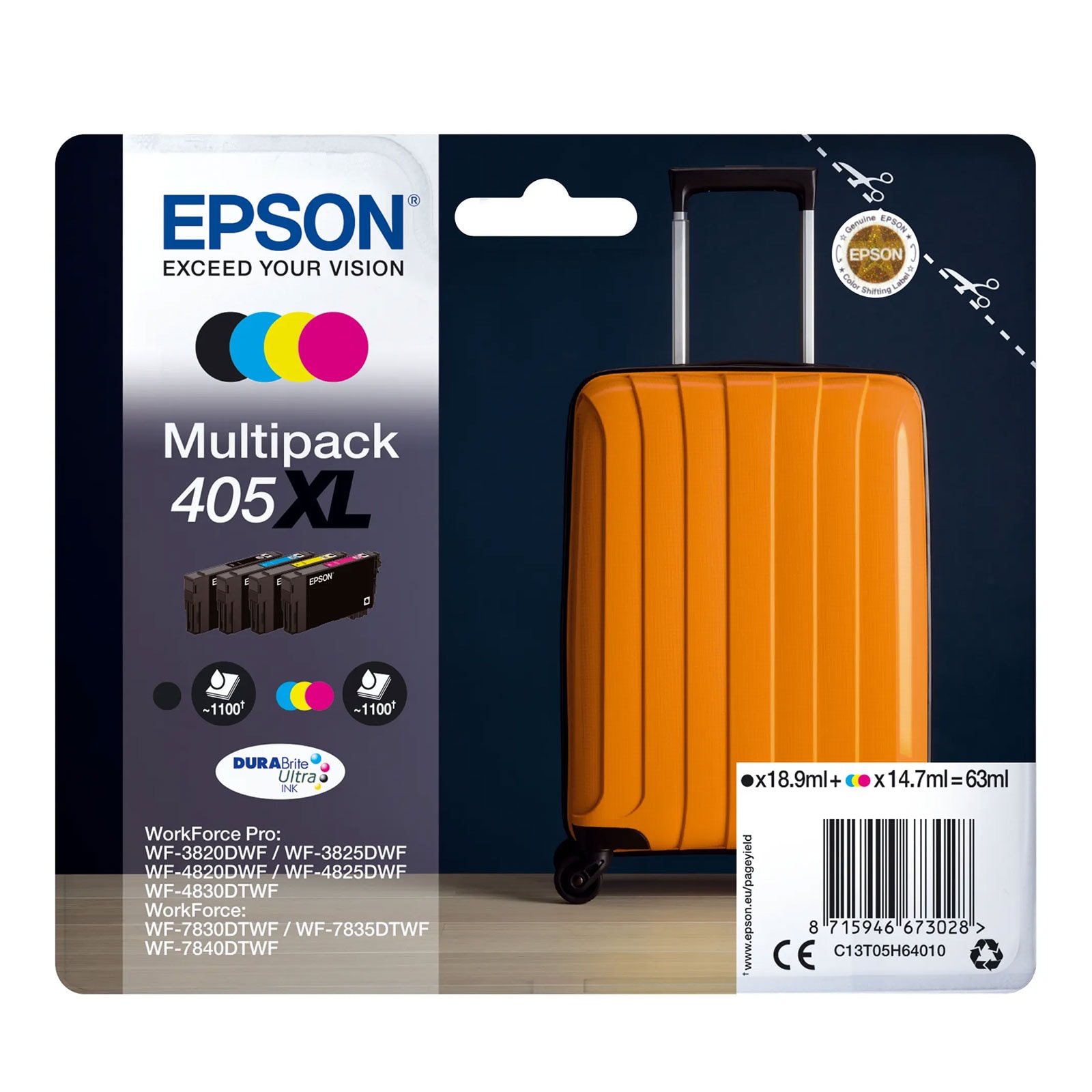 Epson 405XL Koffer Druckerpatronen-Multipack Cyan/Magenta/Gelb/Schwarz - Bild 1