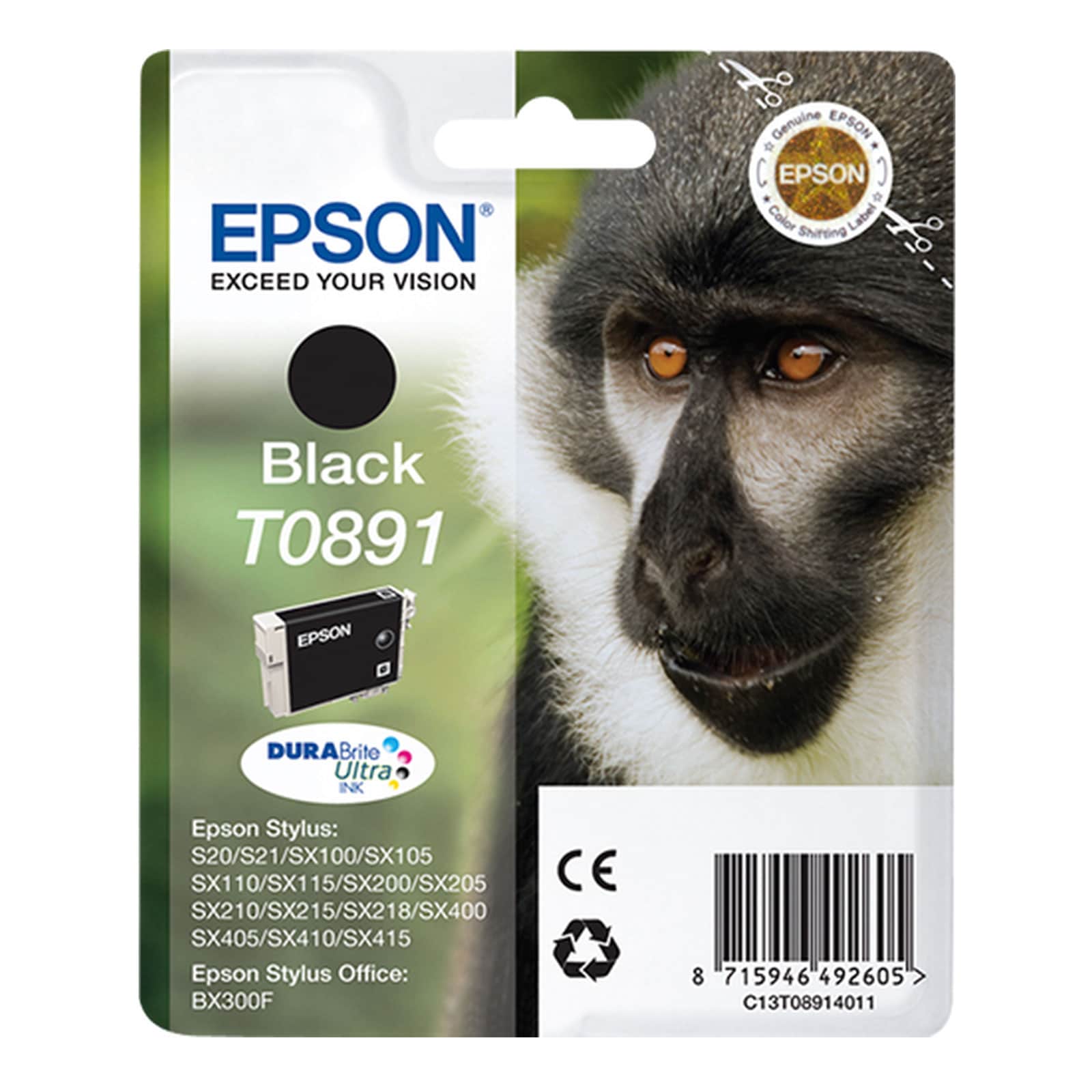 Epson C13T08914011 Affe Druckerpatrone Schwarz - Bild 1