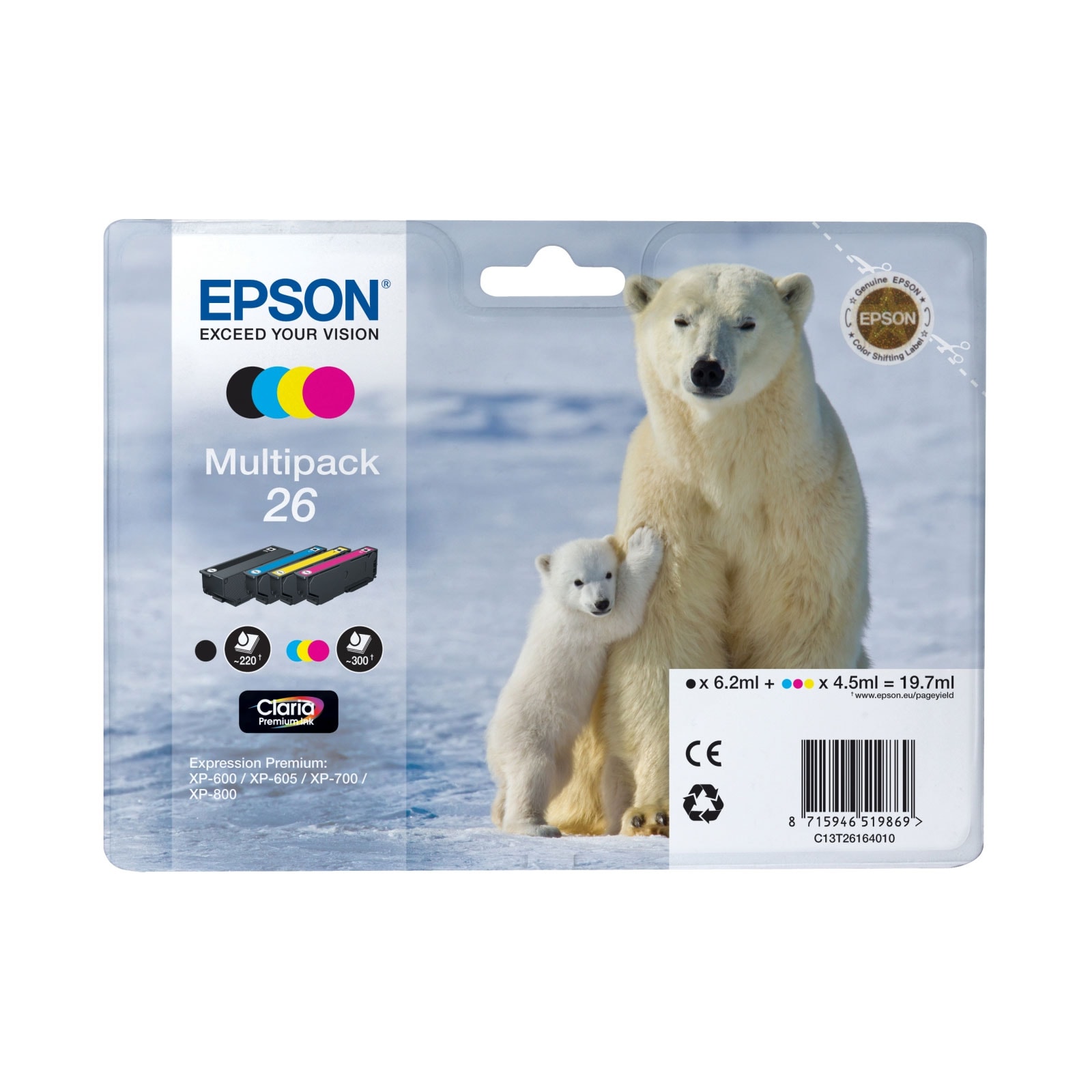 Epson C13T26164010 MultiPack C/M/Y/BK Druckerpatrone - Bild 1