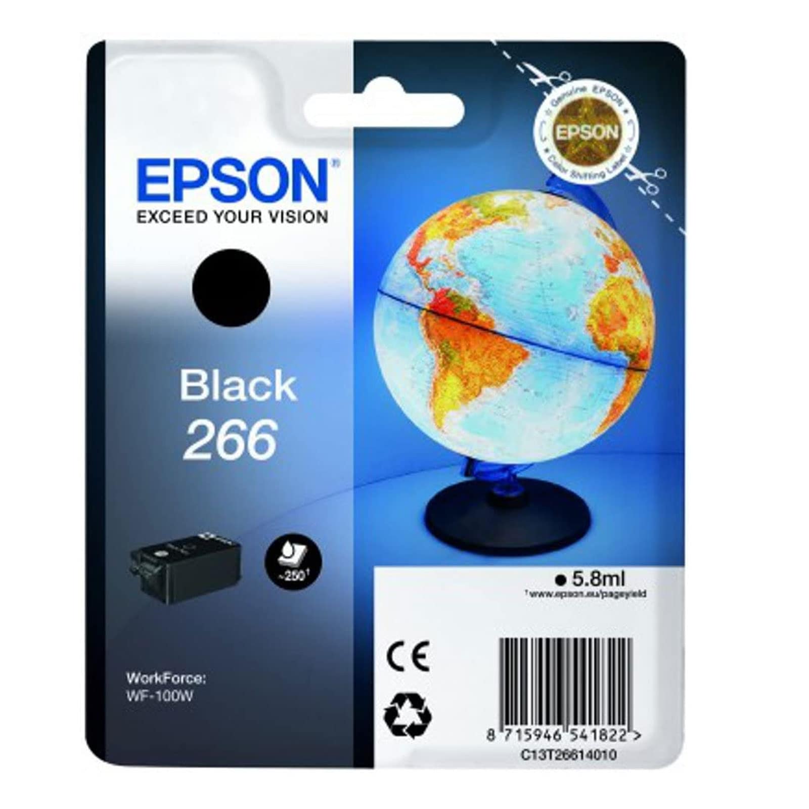 EPSON  C13T26614010 Singlepack 26 Ink Cartridge Serie "Globus" Schwarz - Bild 1