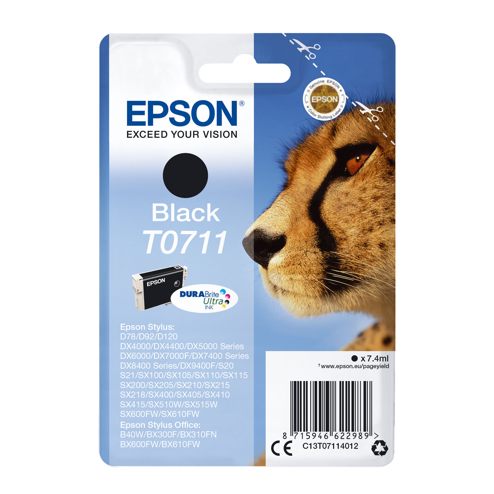 Epson C13T07114012 Gepard schwarz Druckerpatrone ( - Bild 1