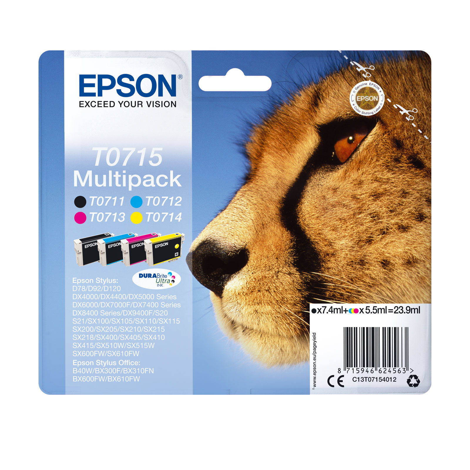 Epson C13T07154012 Gepard 4 farben Druckerpatrone - Bild 1