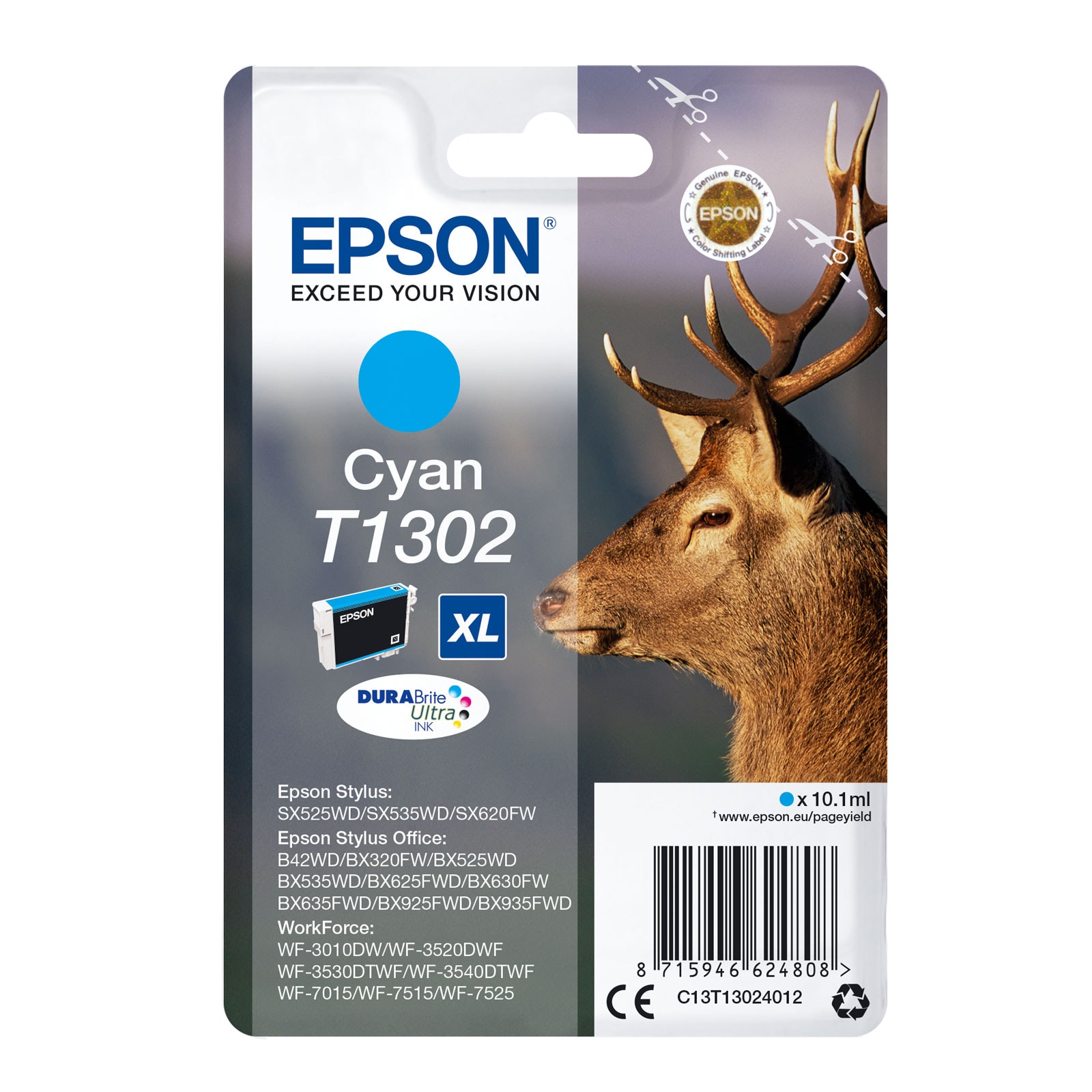 Epson C13T13024012 XL Hirsch cyan Druckerpatrone - Bild 1