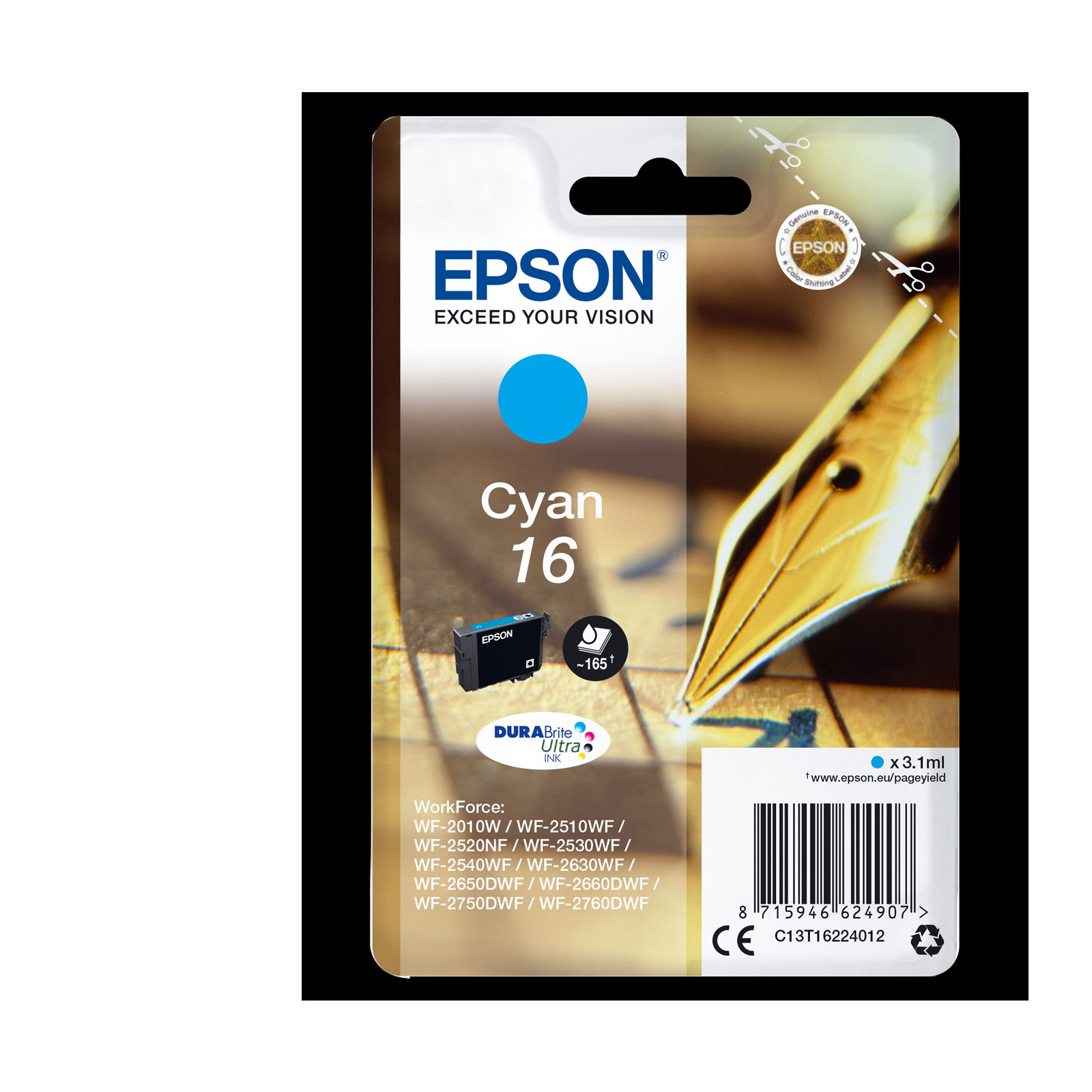 Epson C13T16224012 F&uuml;ller cyan Druckerpatrone - Bild 1