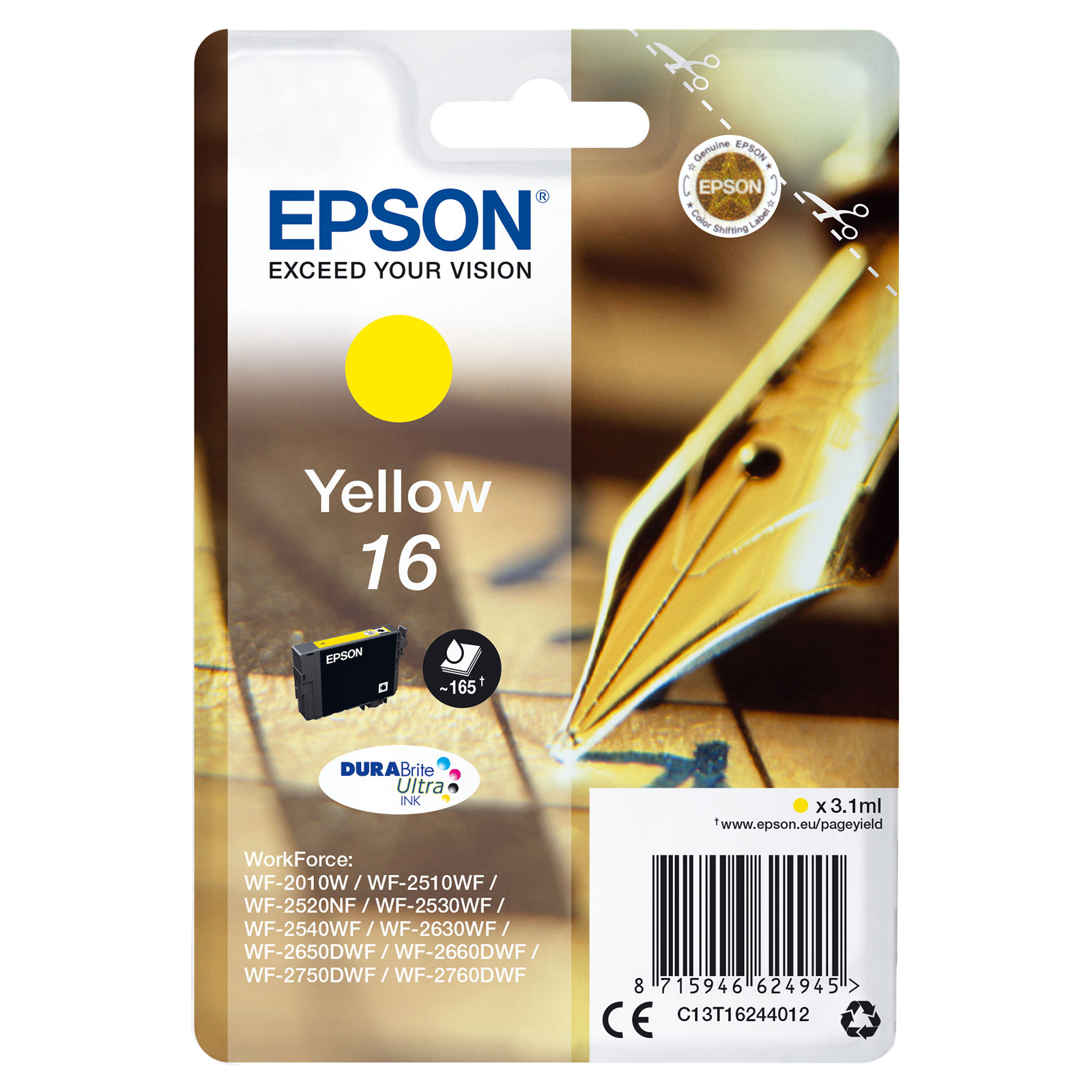Epson C13T162441012 F&uuml;ller gelb Druckerpatrone - Bild 1