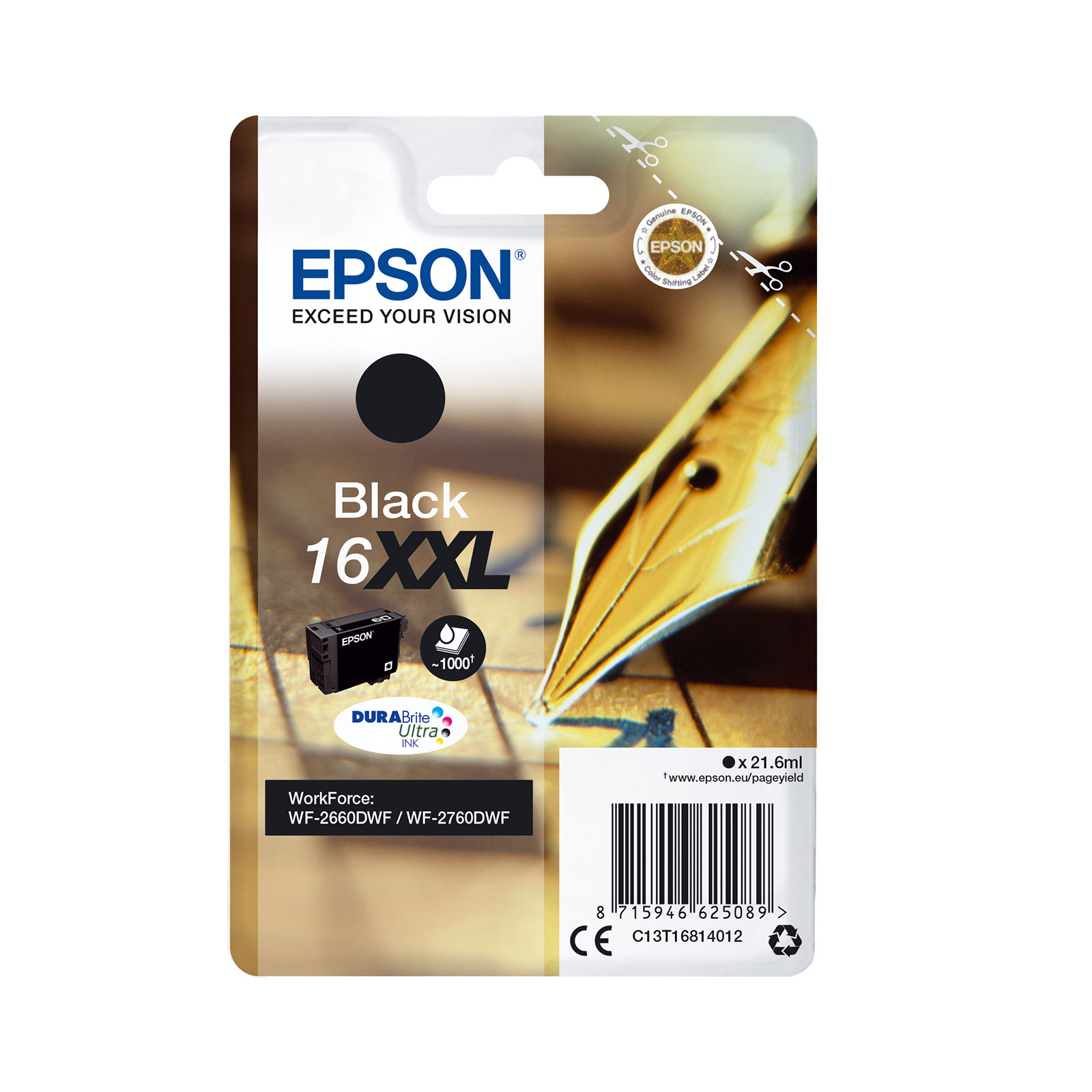 Epson C13T16814012 XXL F&uuml;ller schwarz Druckerpatrone - Bild 1