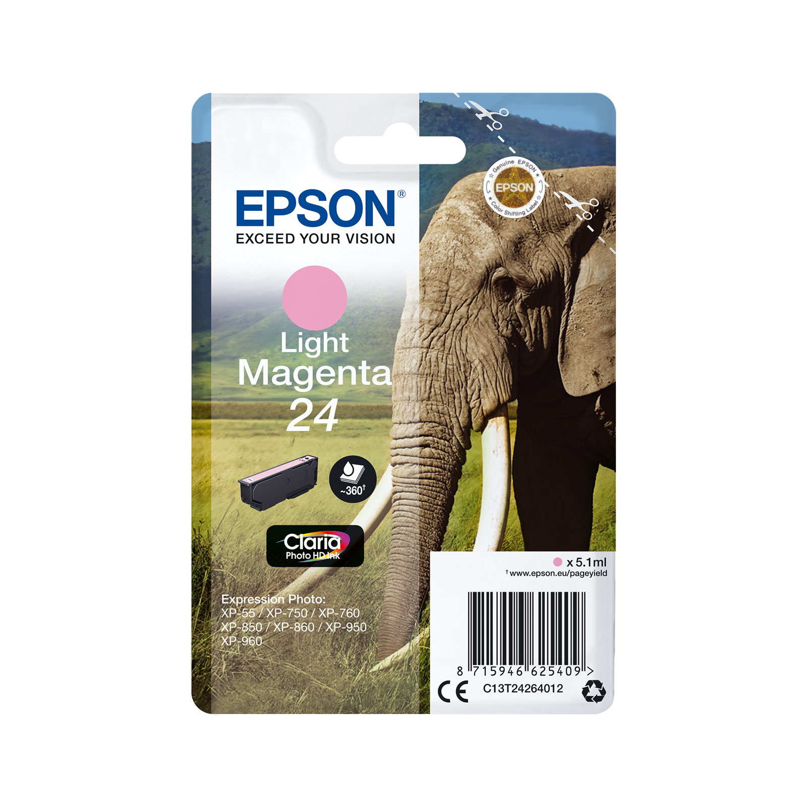 Epson C13T24264012 Elefant light magenta Druckerpatrone - Bild 1