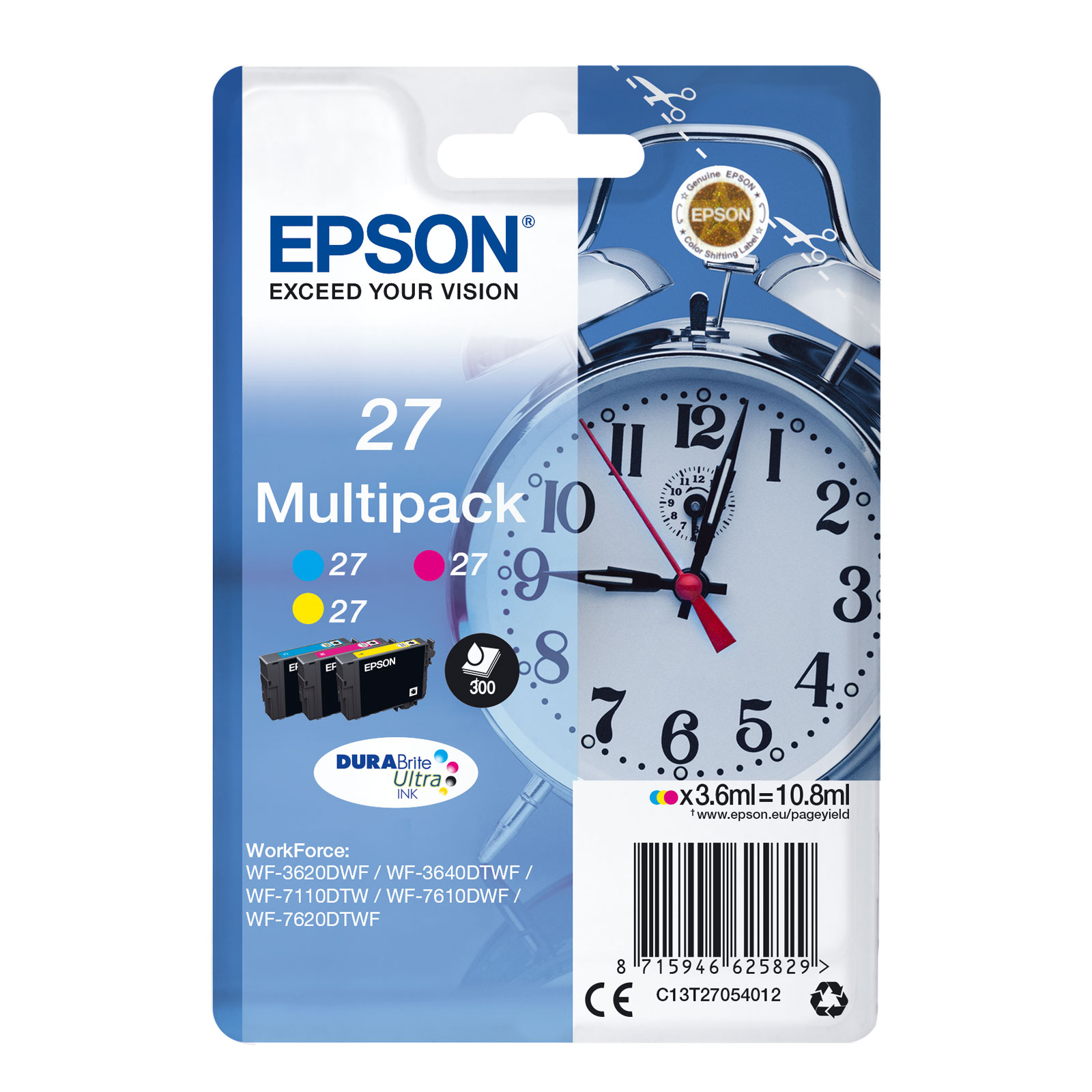 Epson T2705 Wecker Tripack C/M/Y Druckerpatrone - Bild 1