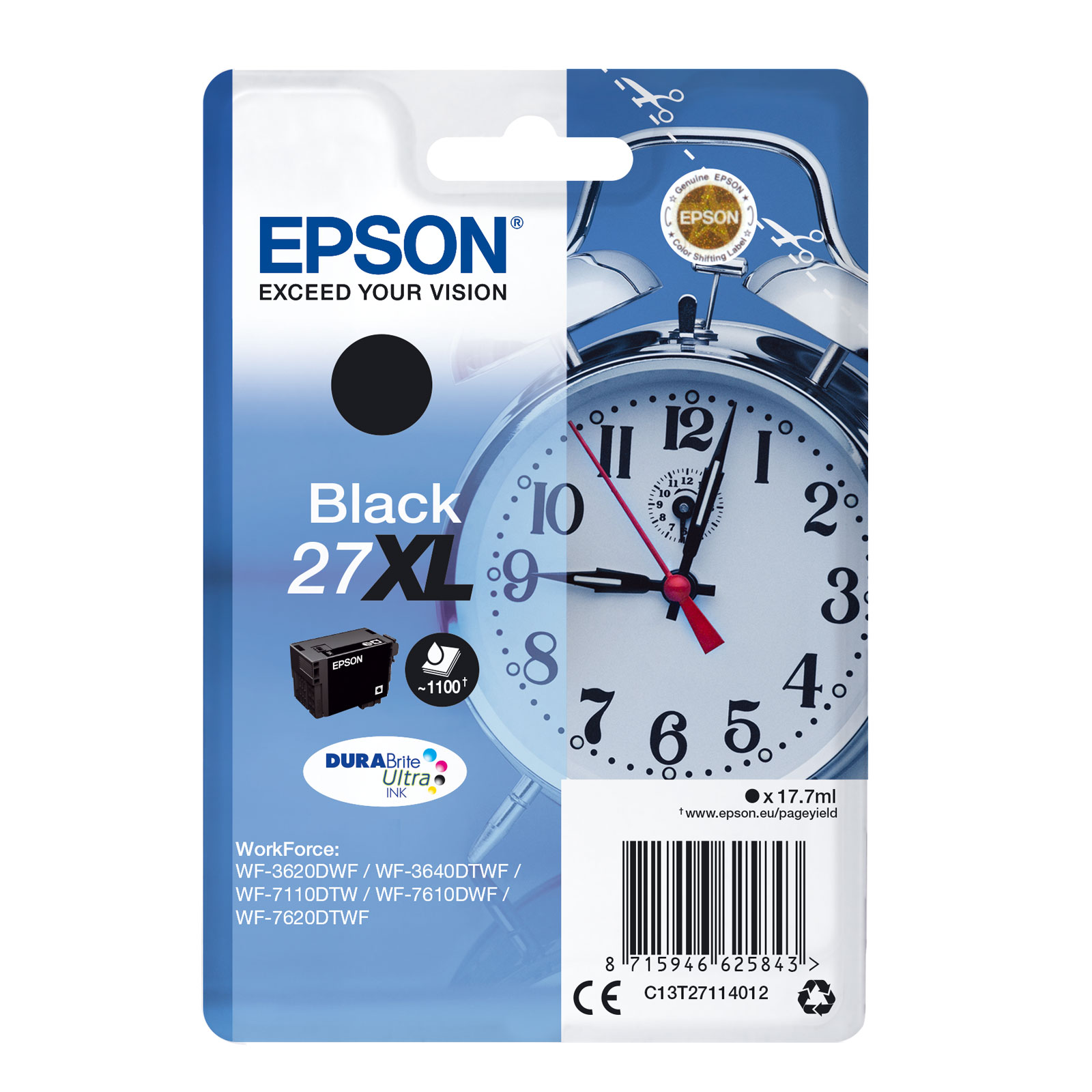 Epson C13T27114012 Wecker XL schwarz Druckerpatrone - Bild 1