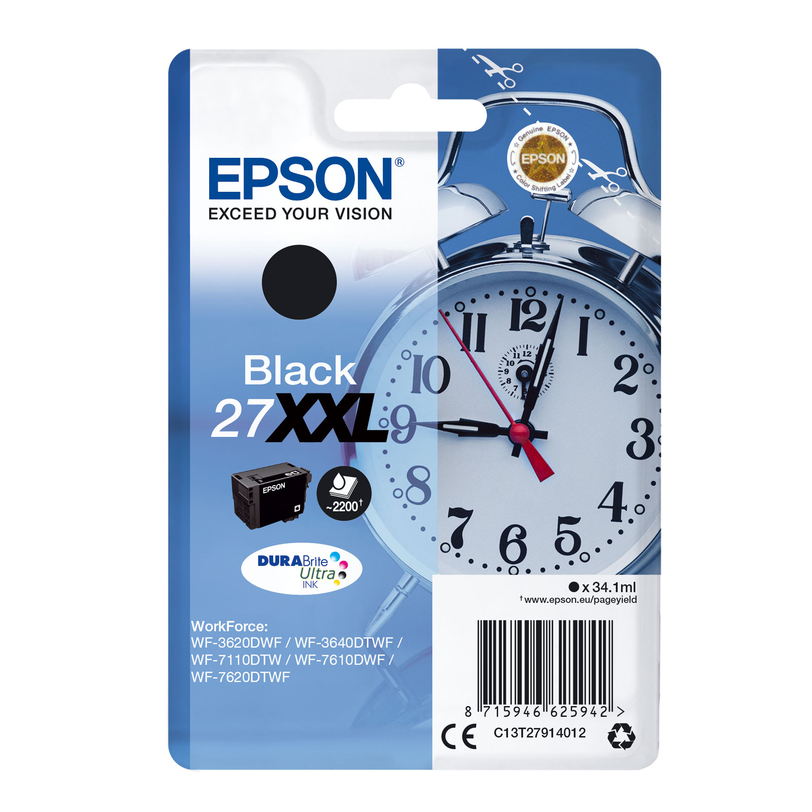 Epson T2791 XXL Wecker schwarz Druckerpatrone - Bild 1