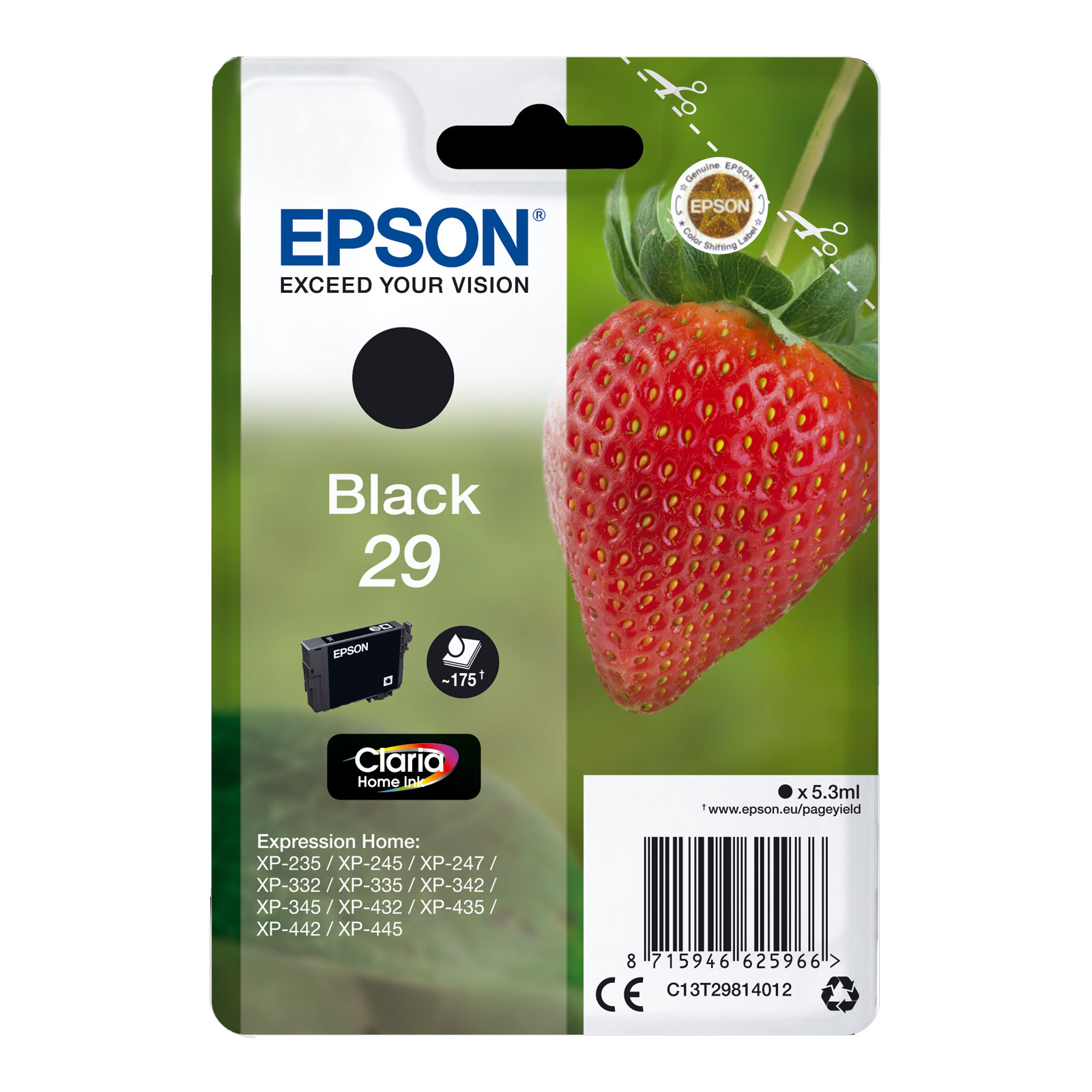 Epson C13T29814012 Singlepack 29 Claria Home Ink Serie "Erdbeere" Black - Bild 1
