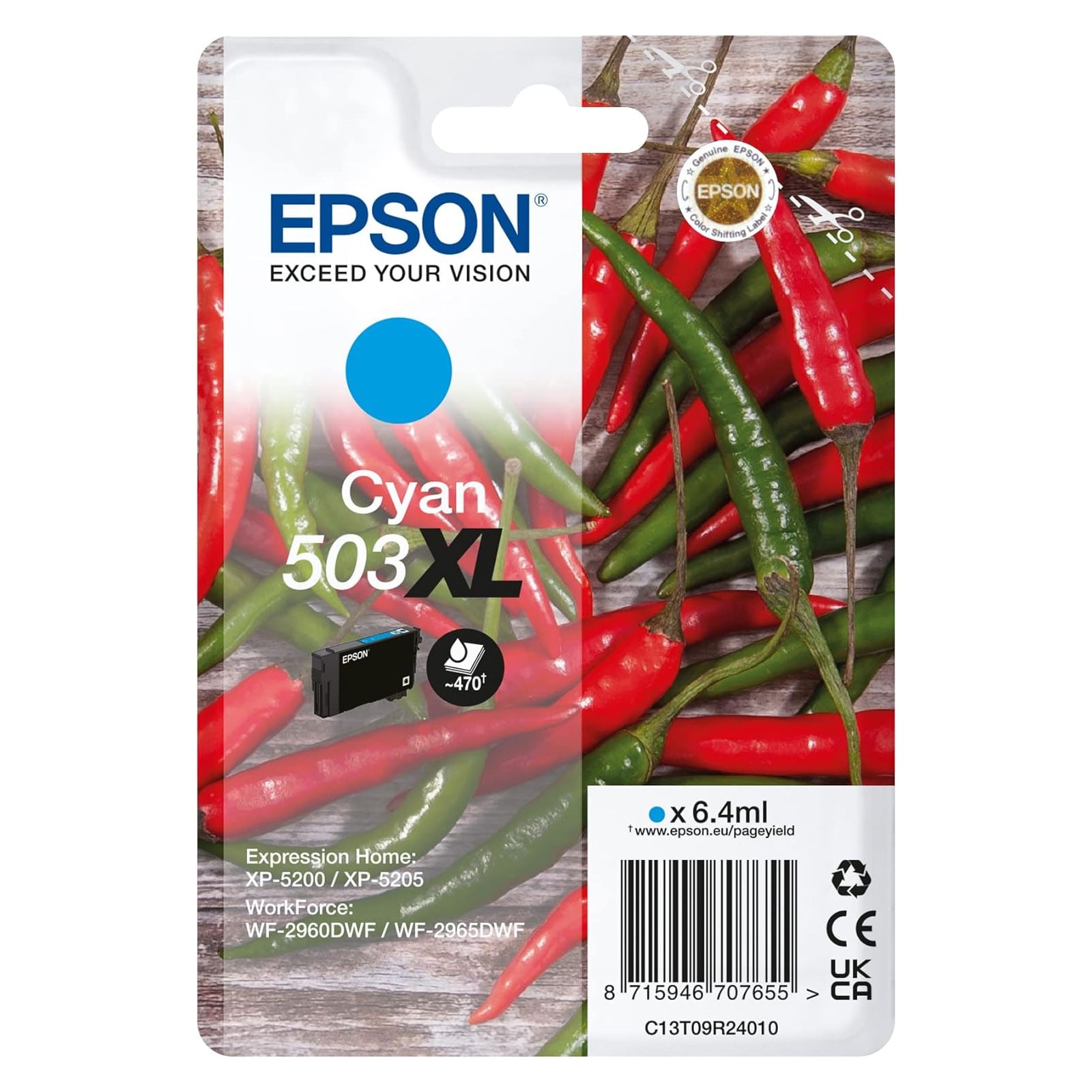 Epson C13T09R24010 503XL Cyan Chillies - Bild 1