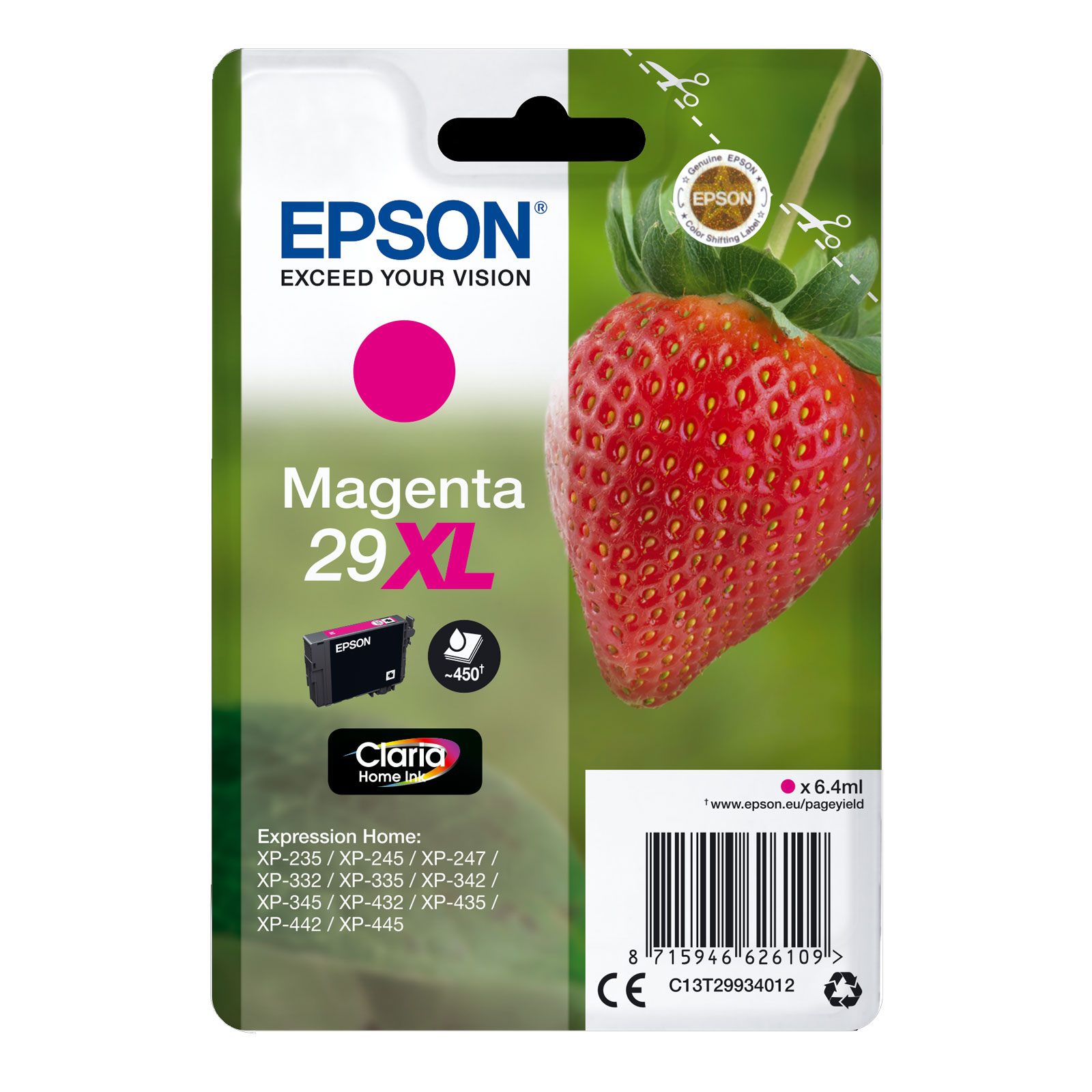 Epson C13T29934012 Singlepack 29XL Claria Home Ink Serie "Erdbeere" Magenta - Bild 1