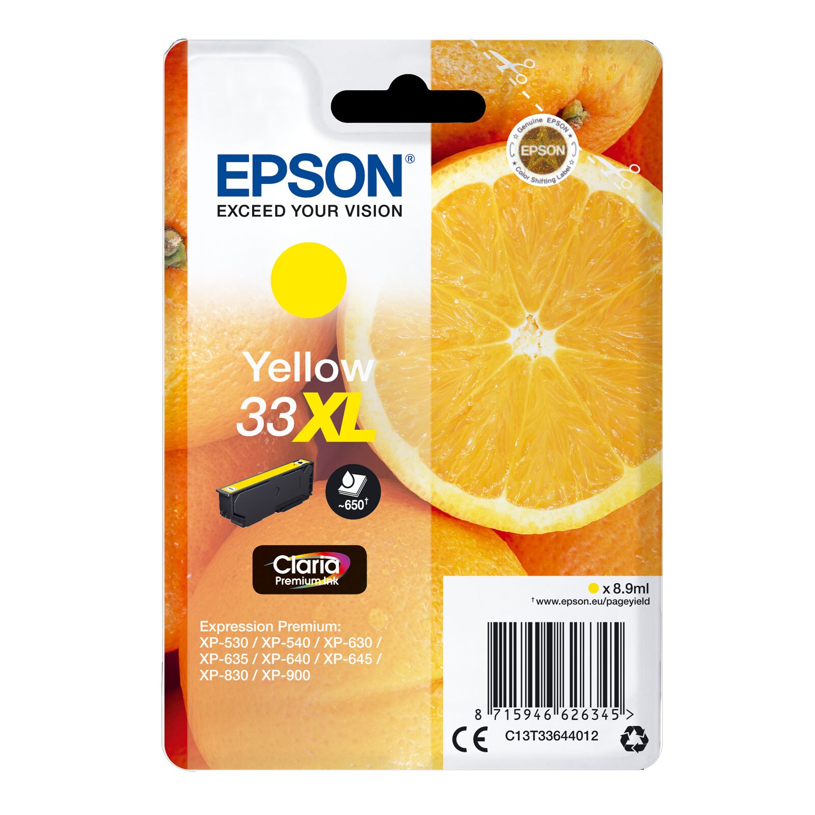 Epson C13T33644012 Singlepack 33XL Claria Premium Ink Serie "Orange" Yellow - Bild 1