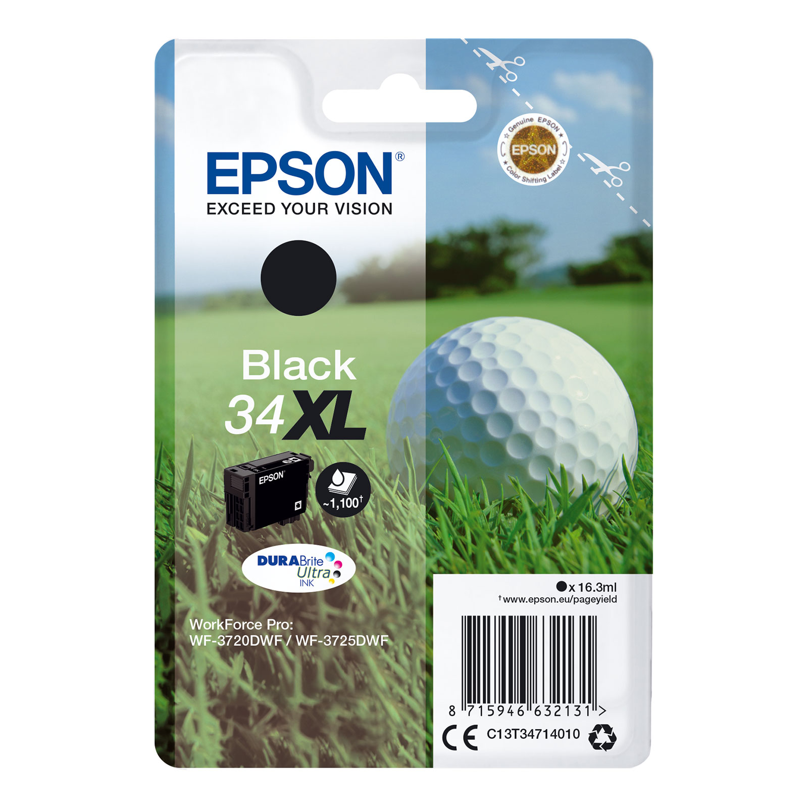 Epson C13T34714010 XL Golfball Druckerpatrone Schwarz - Bild 1