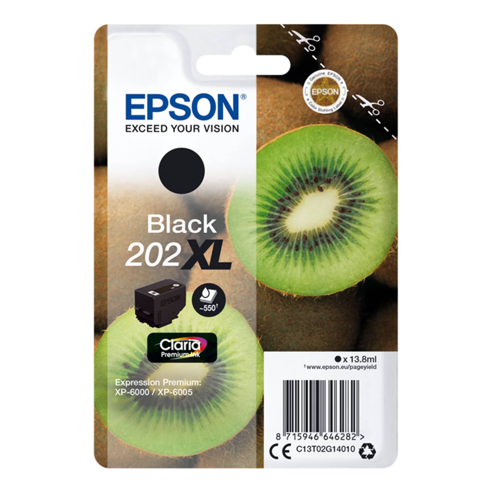 Epson C13T02G14010 Kiwi BK XL Druckerpatrone Schwarz - Bild 1
