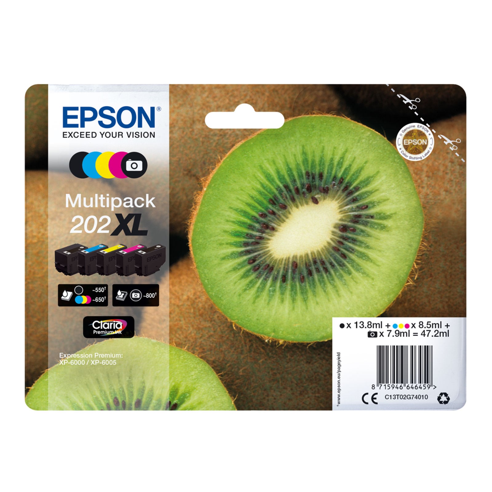 Epson C13T02G74010 Kiwi XL Druckerpatronen-Multipack - Bild 1