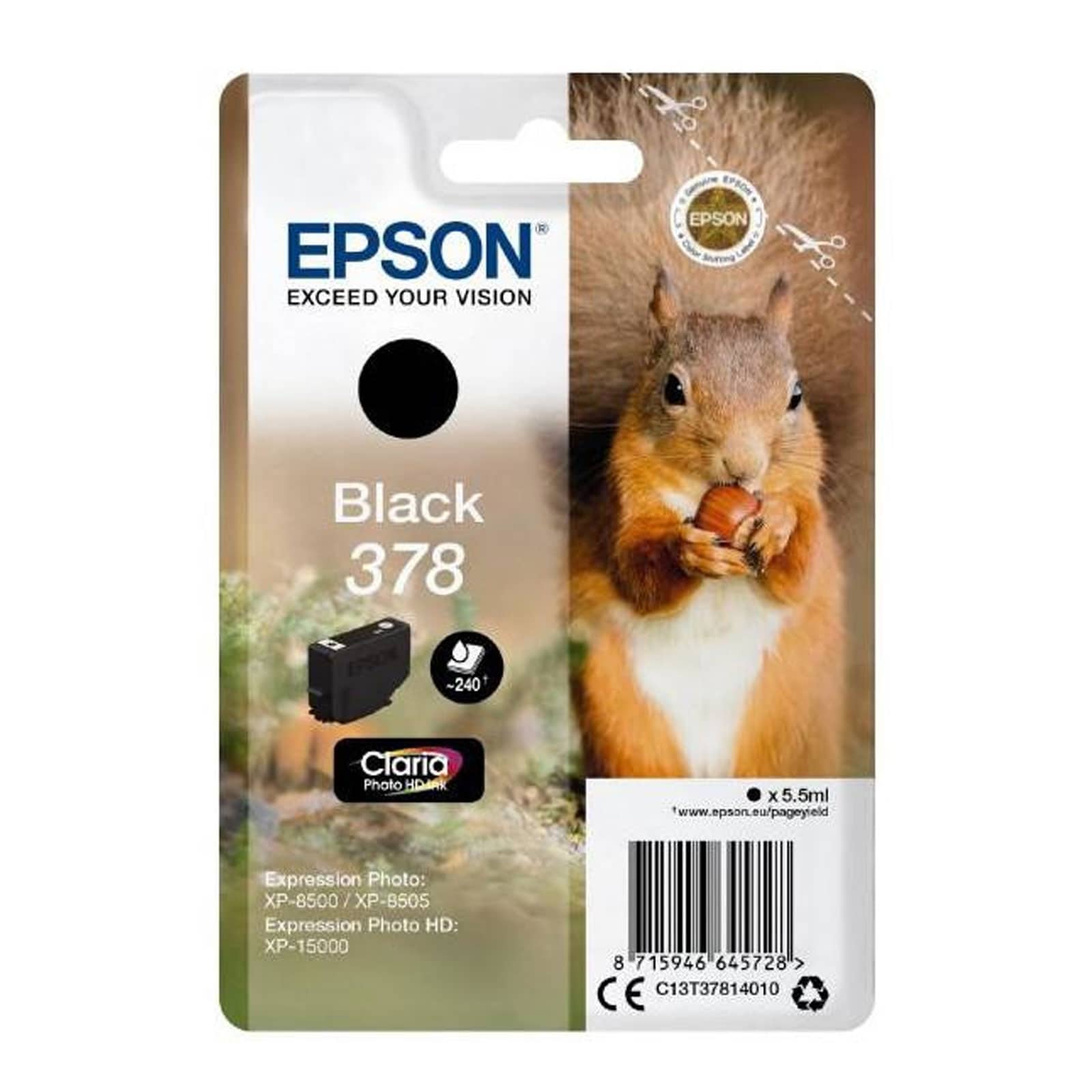 Epson C13T37814010 Singlepack 378 "Eichh&ouml;rnchen" Black - Bild 1