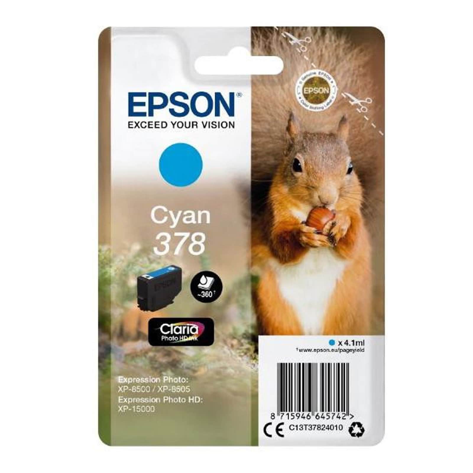 Epson C13T37824010 Singlepack 378 "Eichh&ouml;rnchen" Cyan - Bild 1