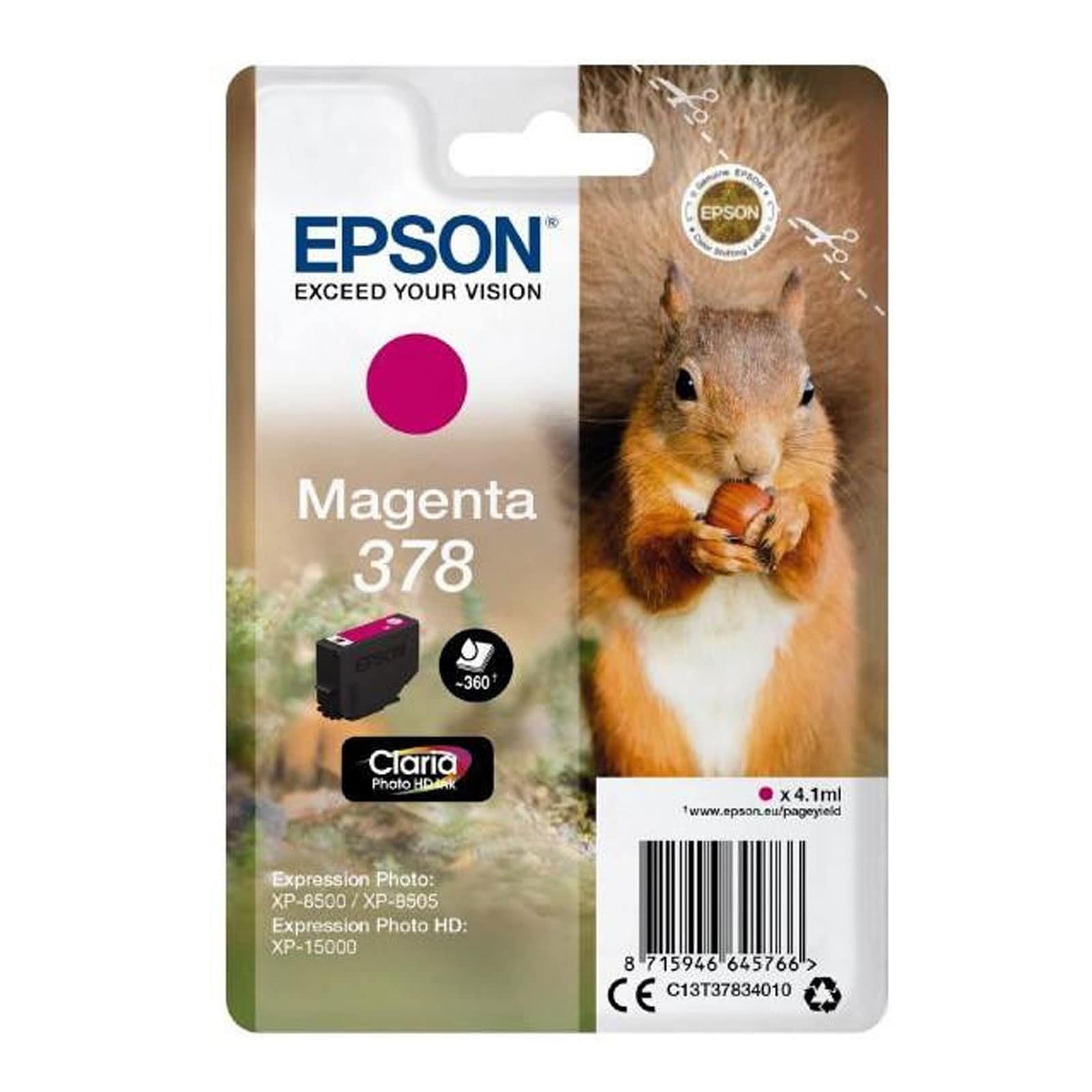 Epson C13T37834010 Singlepack 378 "Eichh&ouml;rnchen" Magenta - Bild 1