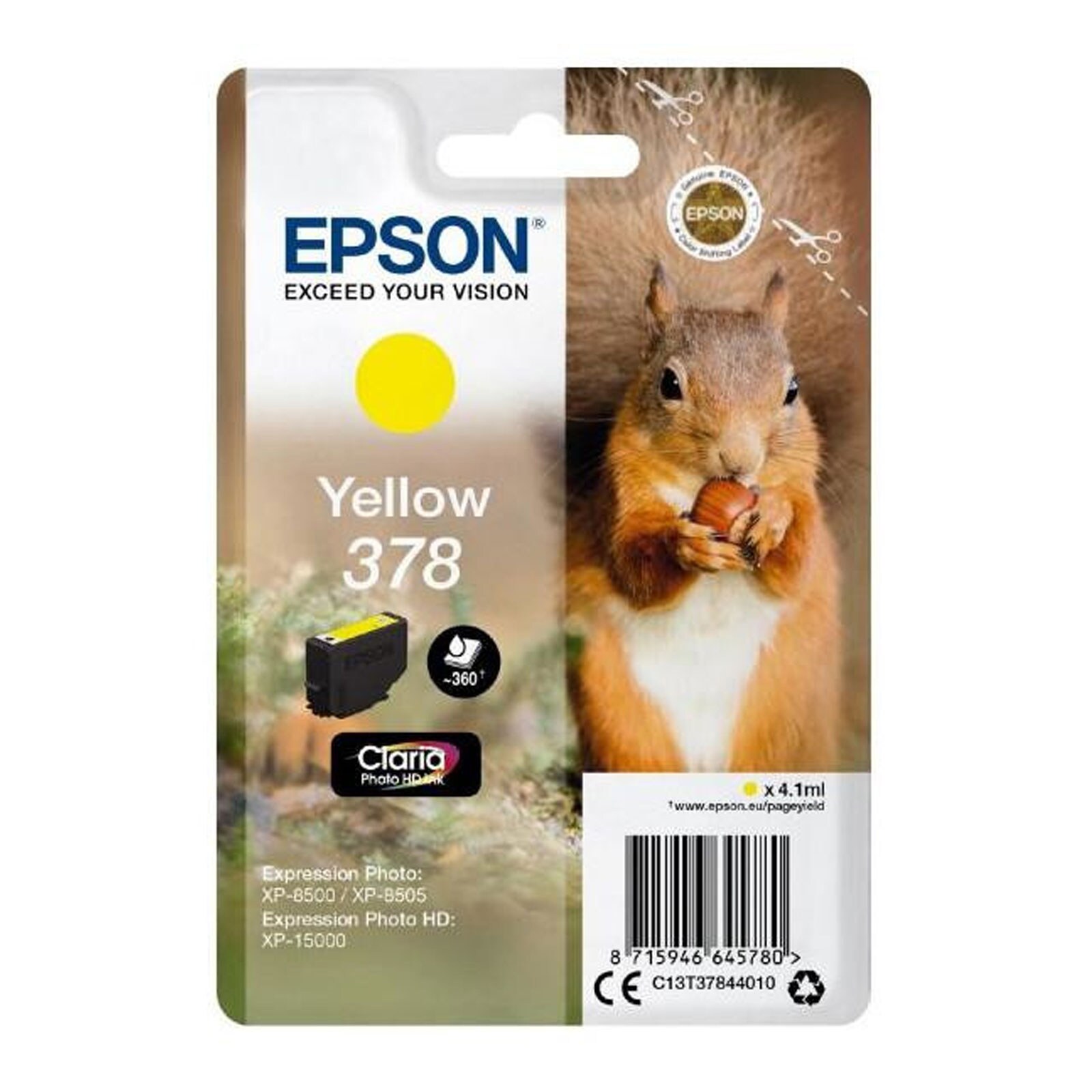 Epson C13T37844010 Singlepack 378 "Eichh&ouml;rnchen" Gelb - Bild 1