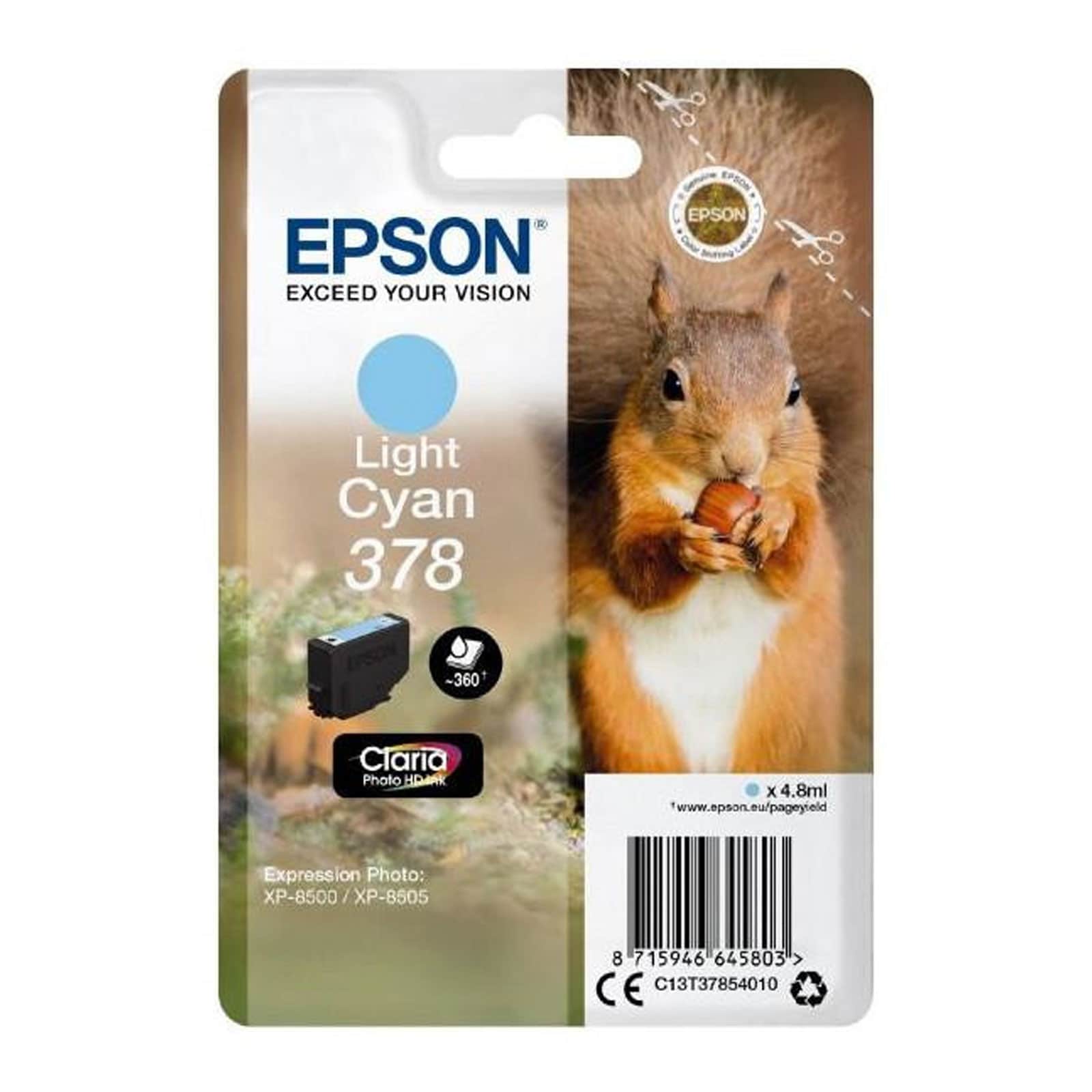 Epson C13T37854010Singlepack 378 "Eichh&ouml;rnchen" Light Cyan - Bild 1