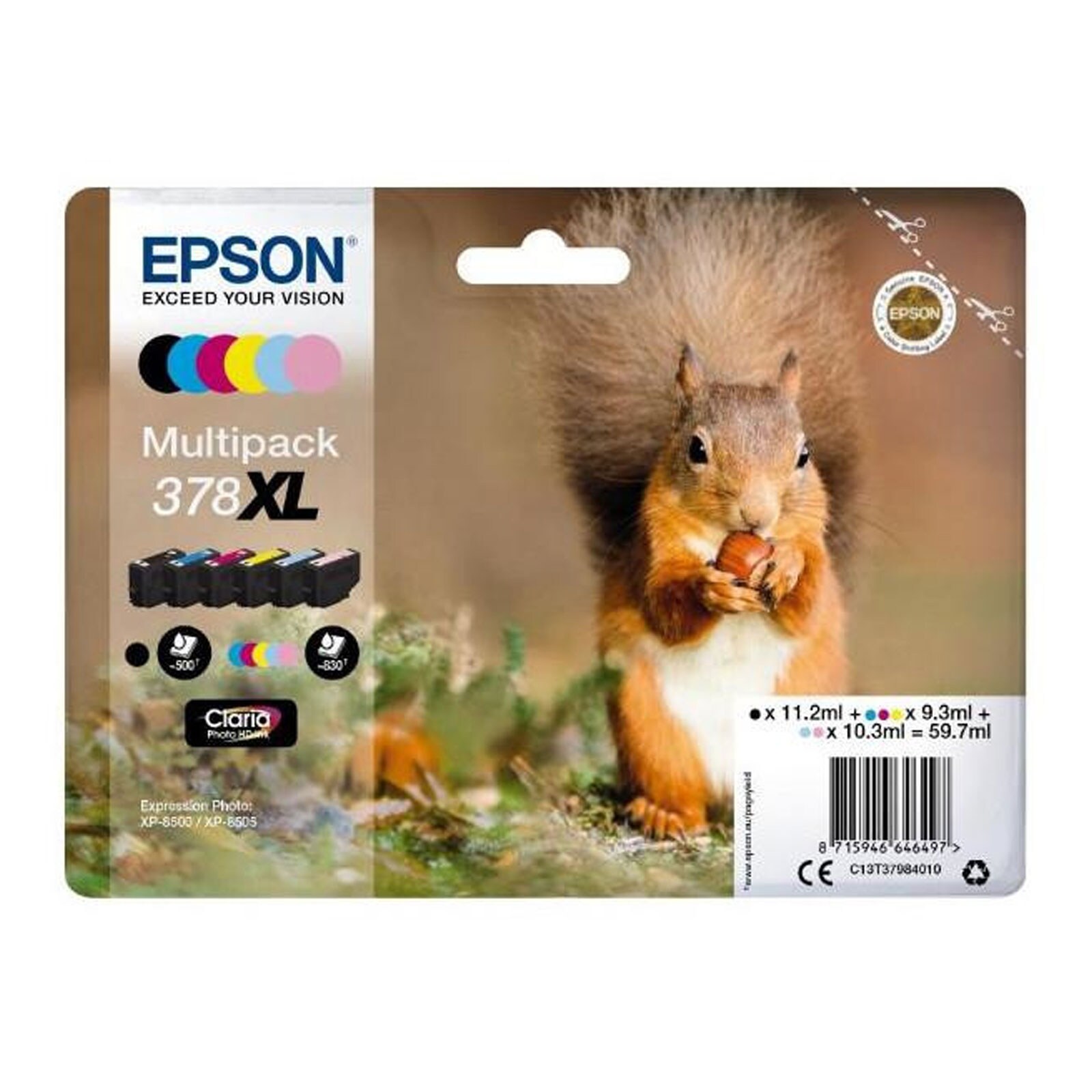 Epson C13T37984010 Multipack 378 "Eichh&ouml;rnchen" XL (4-farbig) - Bild 1