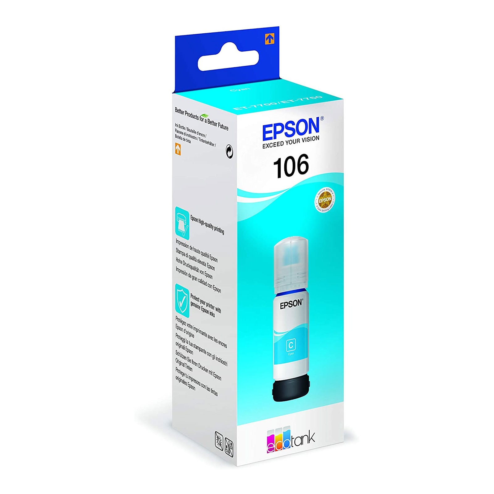 Epson C13T00R240 EcoTank ink bottle 106 Cyan - Bild 1