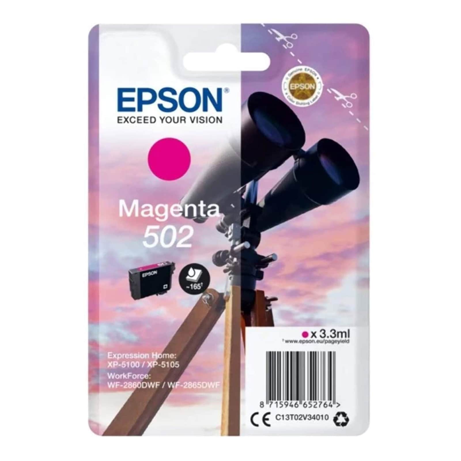 Epson C13T02V34010 Singlepack 502 Ink Serie "Fernglas" Magenta - Bild 1