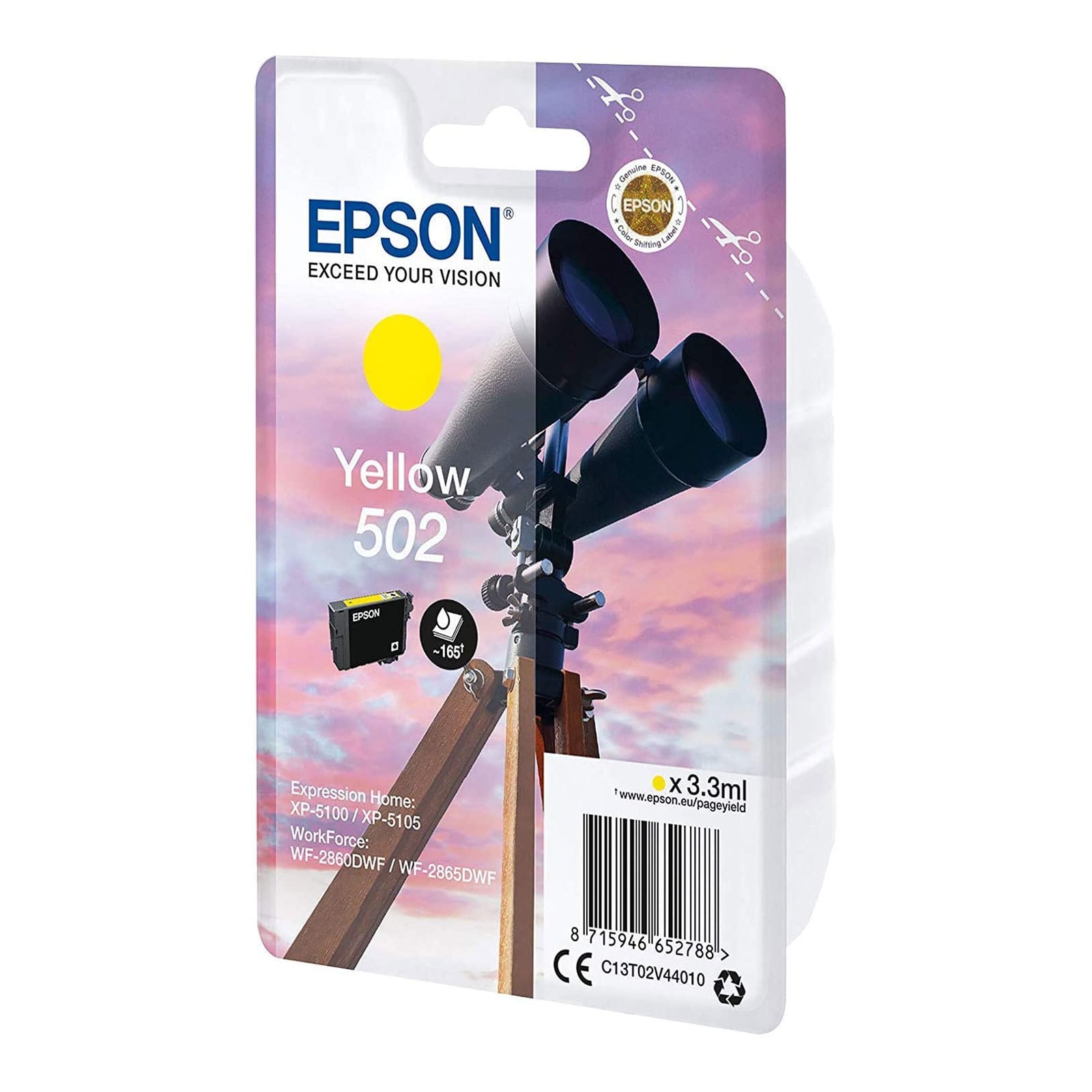 Epson C13T02V44010 Singlepack 502 Ink Serie "Fernglas" Yellow - Bild 1