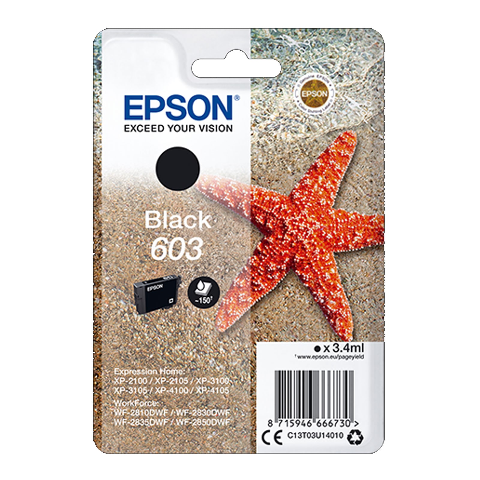 Epson C13T03U14010 Singlepack 603 Original Tinte "Seestern" Black - Bild 1