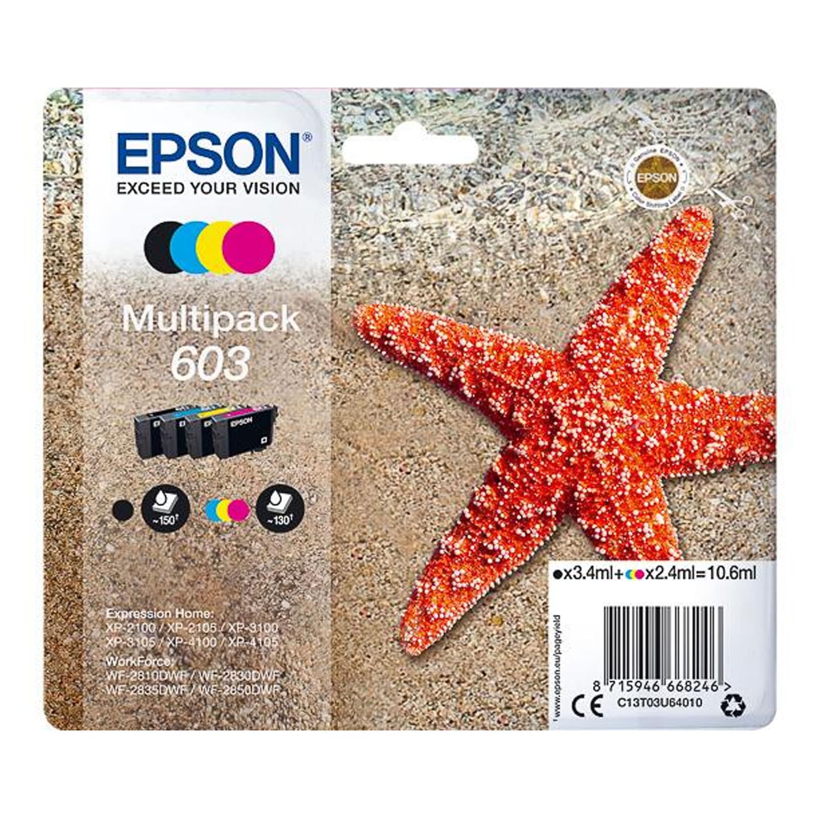 Epson C13T03U64010 Multipack 603 Original Tinte "Seestern" (4 Farben) - Bild 1